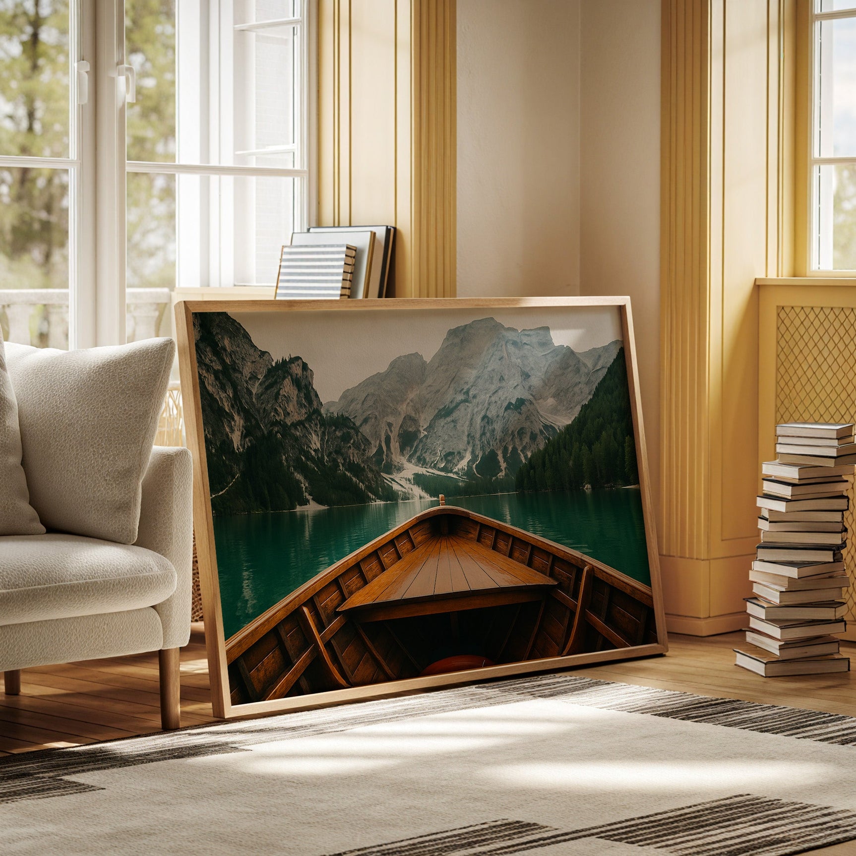 Rustic Mountain Lake Adventure Art Print
