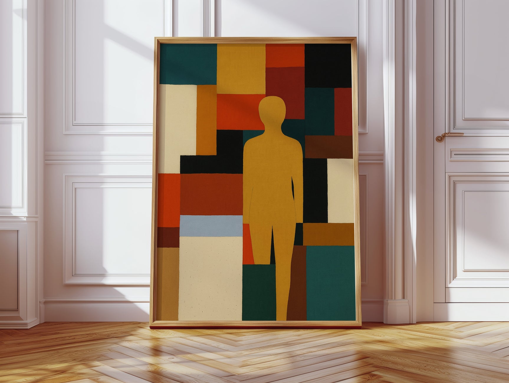 Geometric Harmony - Abstract Human Silhouette Art