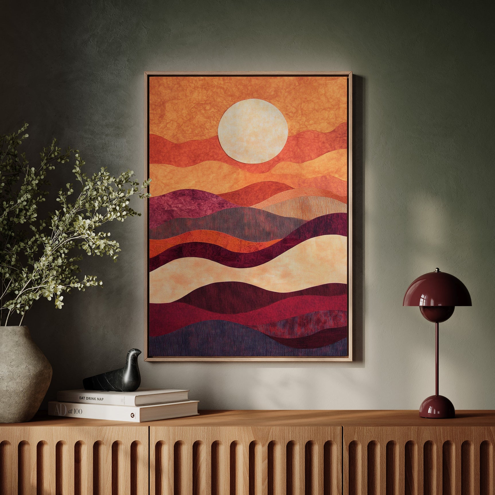 Sunset Serenity: Handmade Textile Wall Art