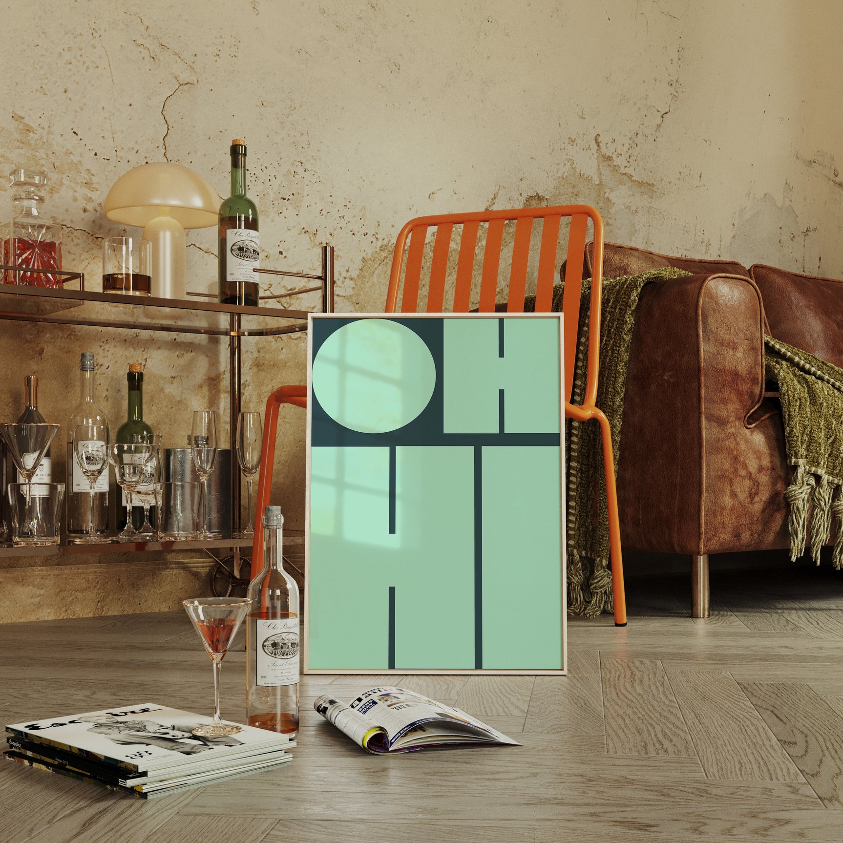 Mint Harmony - Modern Geometric Wall Art