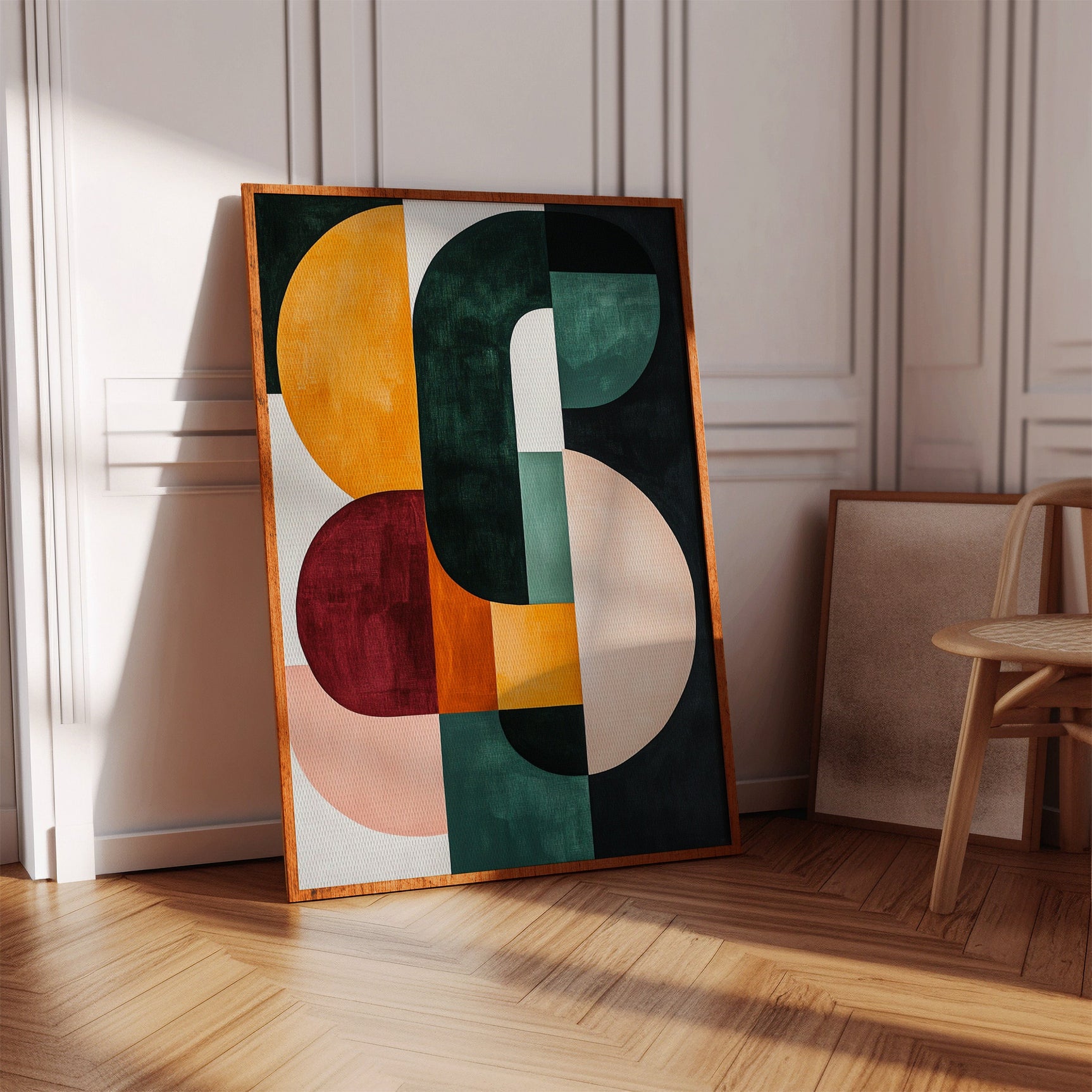 “Modern Balance” – Bold Mid-Century Abstract Geometric Print