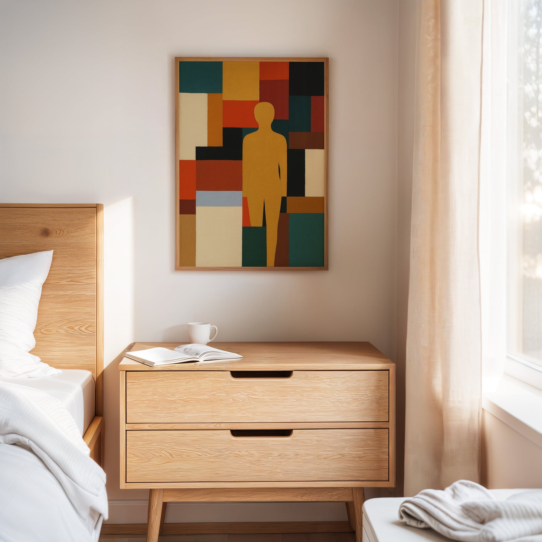 Geometric Harmony - Abstract Human Silhouette Art