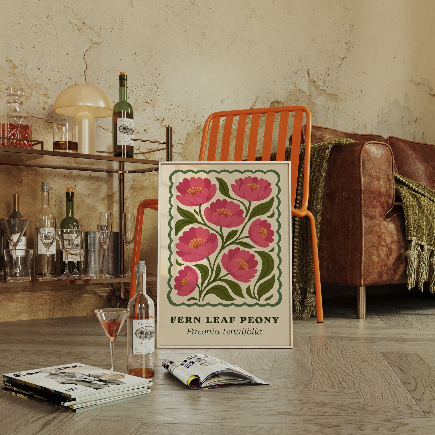 Blossoming Fern - Peony Art Print