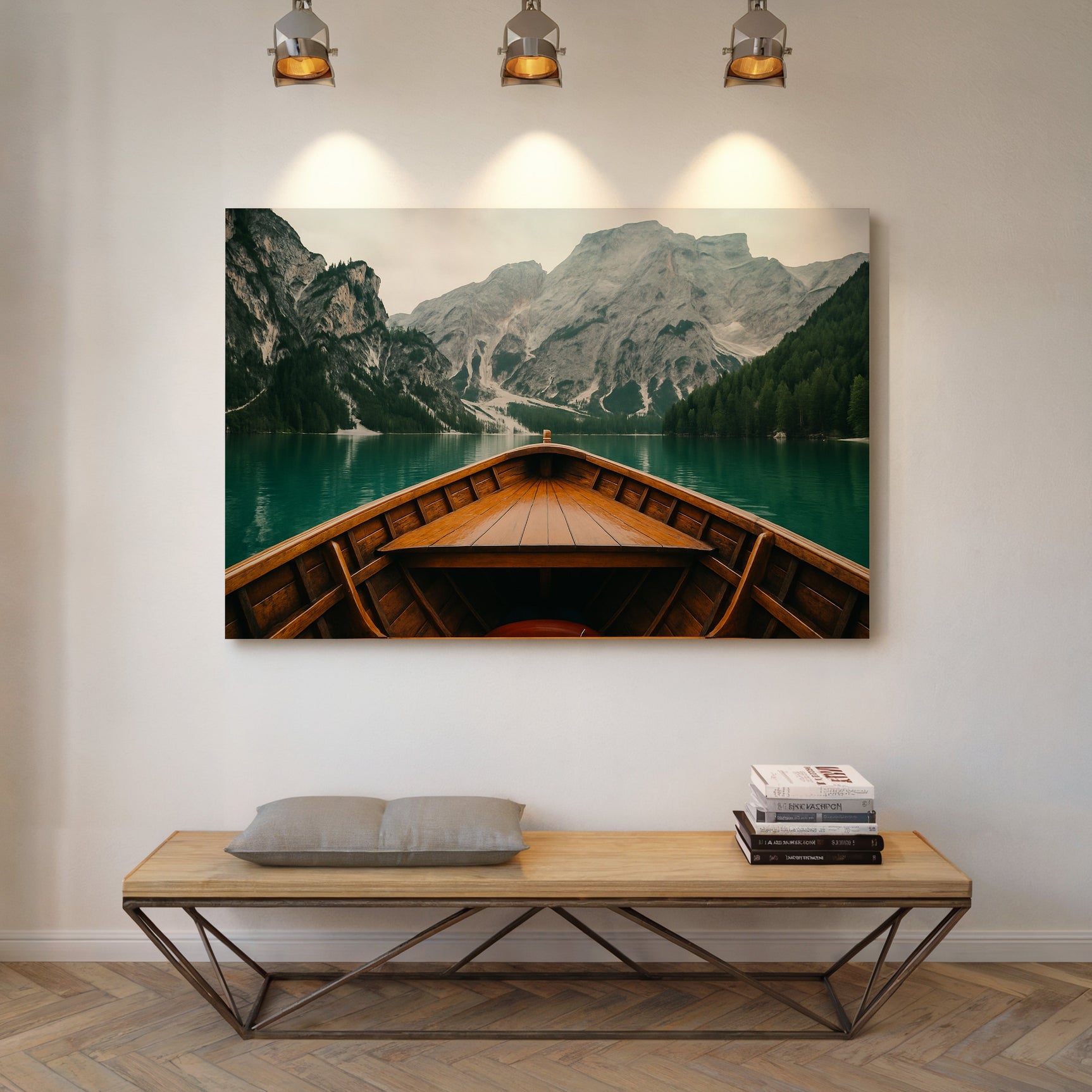 Rustic Mountain Lake Adventure Art Print
