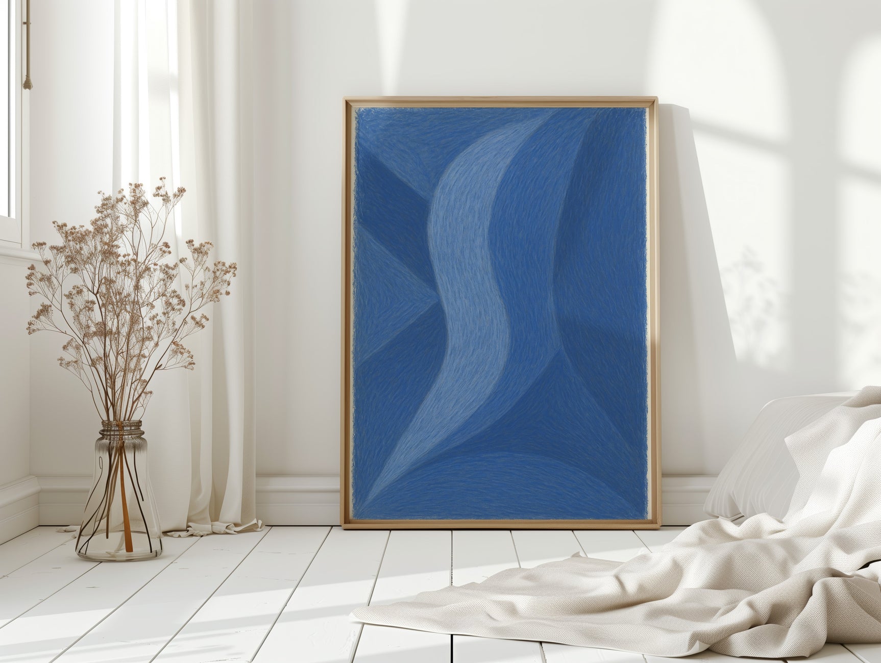 Serene Blue Abstract Art Print