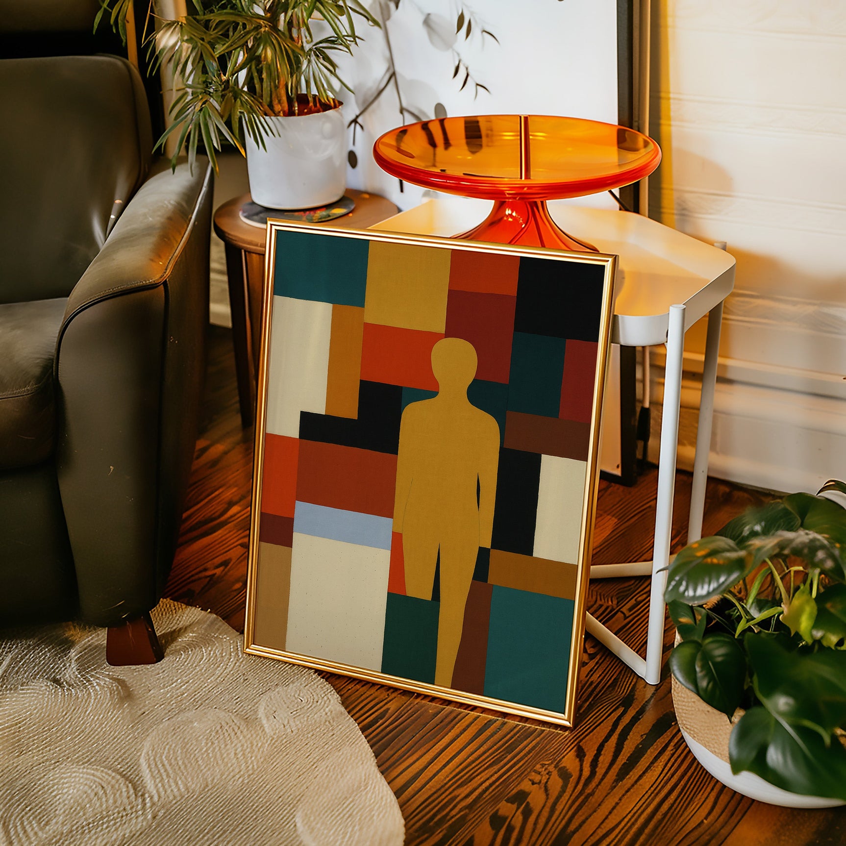 Geometric Harmony - Abstract Human Silhouette Art