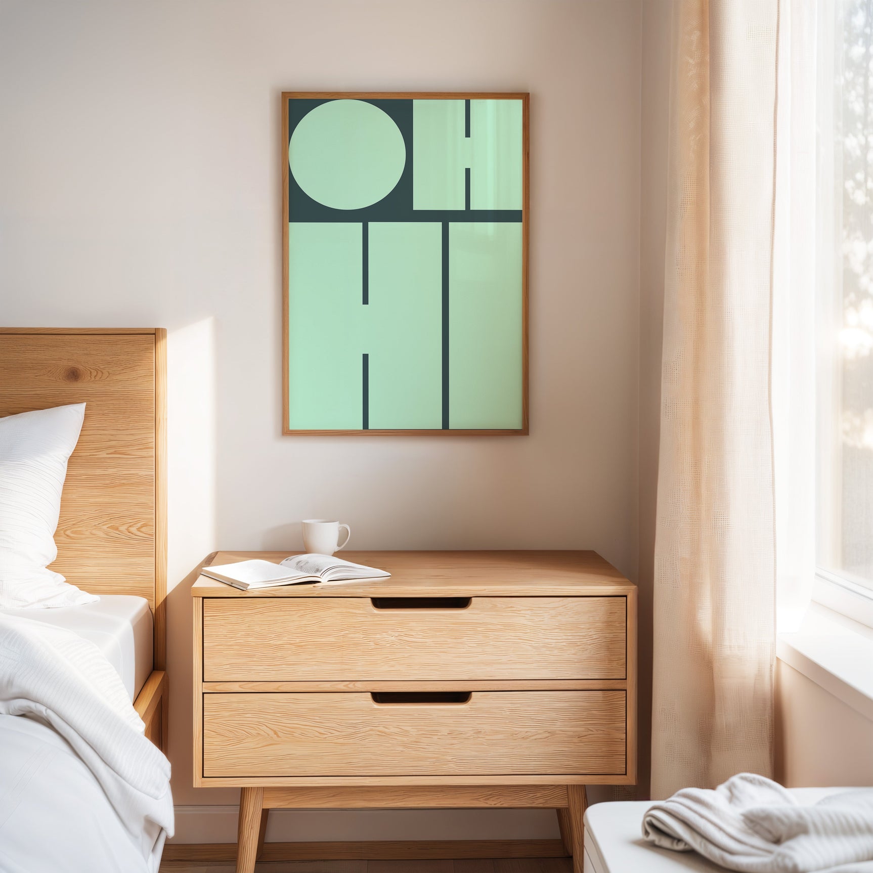 Mint Harmony - Modern Geometric Wall Art
