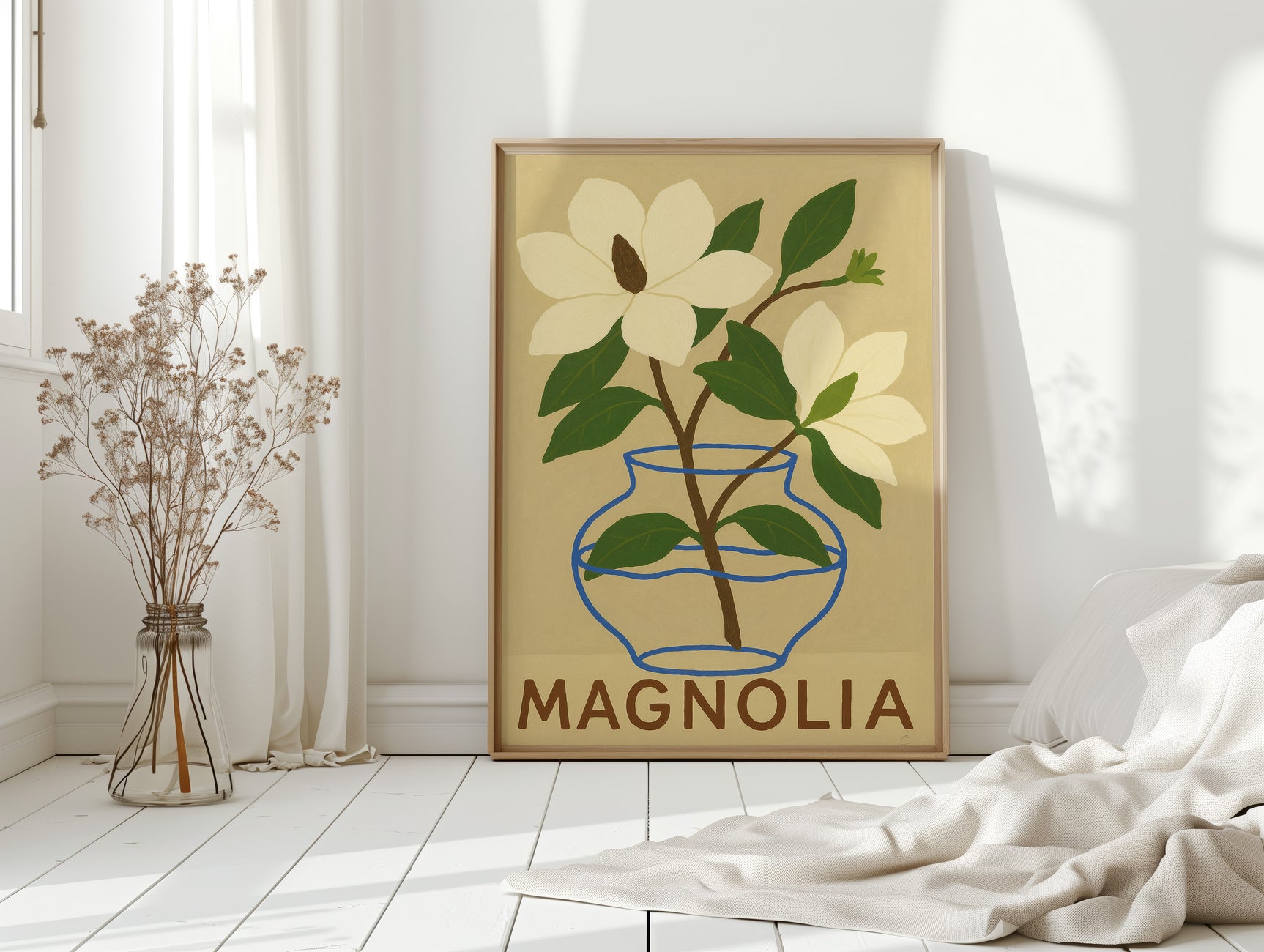 Elegant Magnolia Art Print for Home Decor