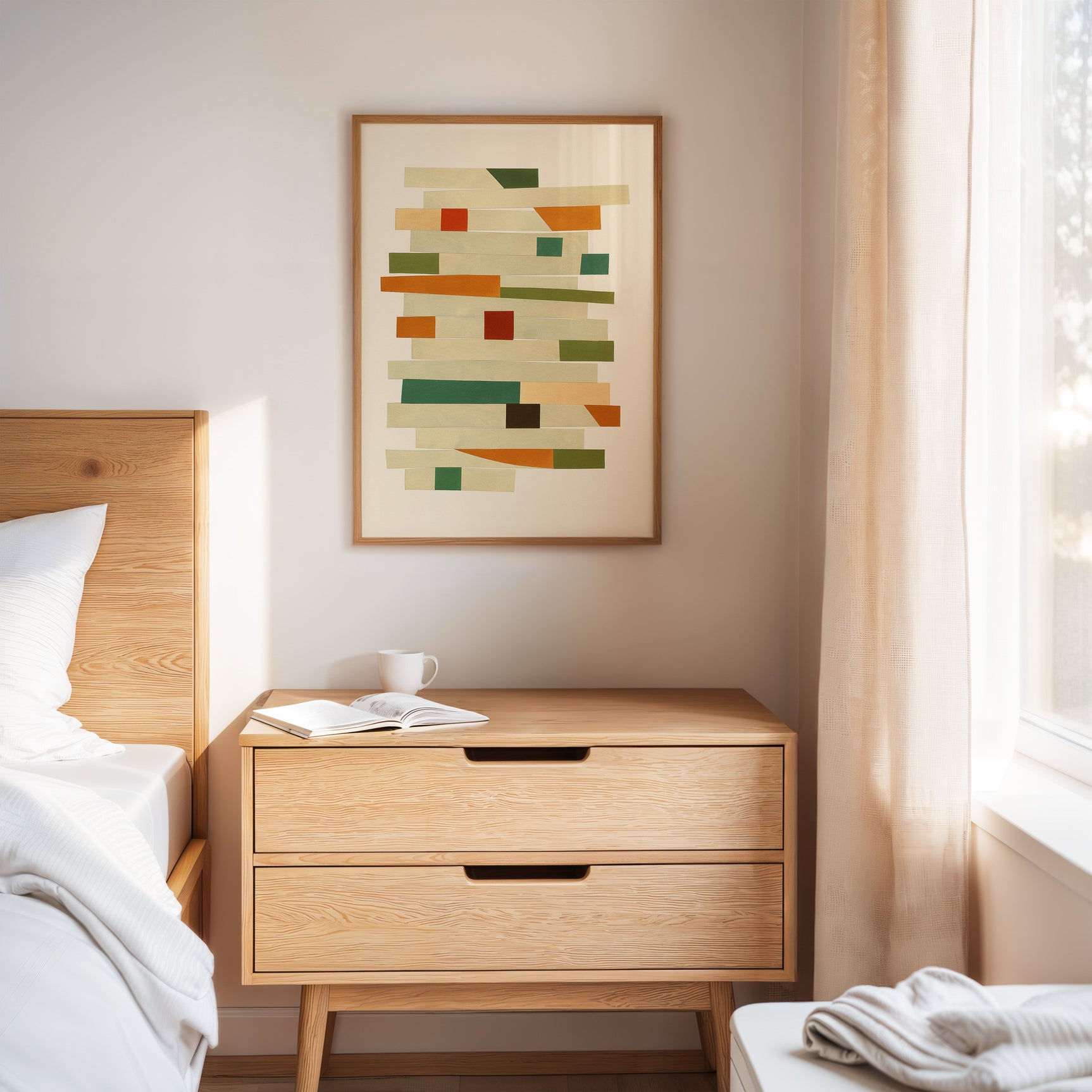 “Stacked Harmony” – Mid-Century Modern Geometric Art Print