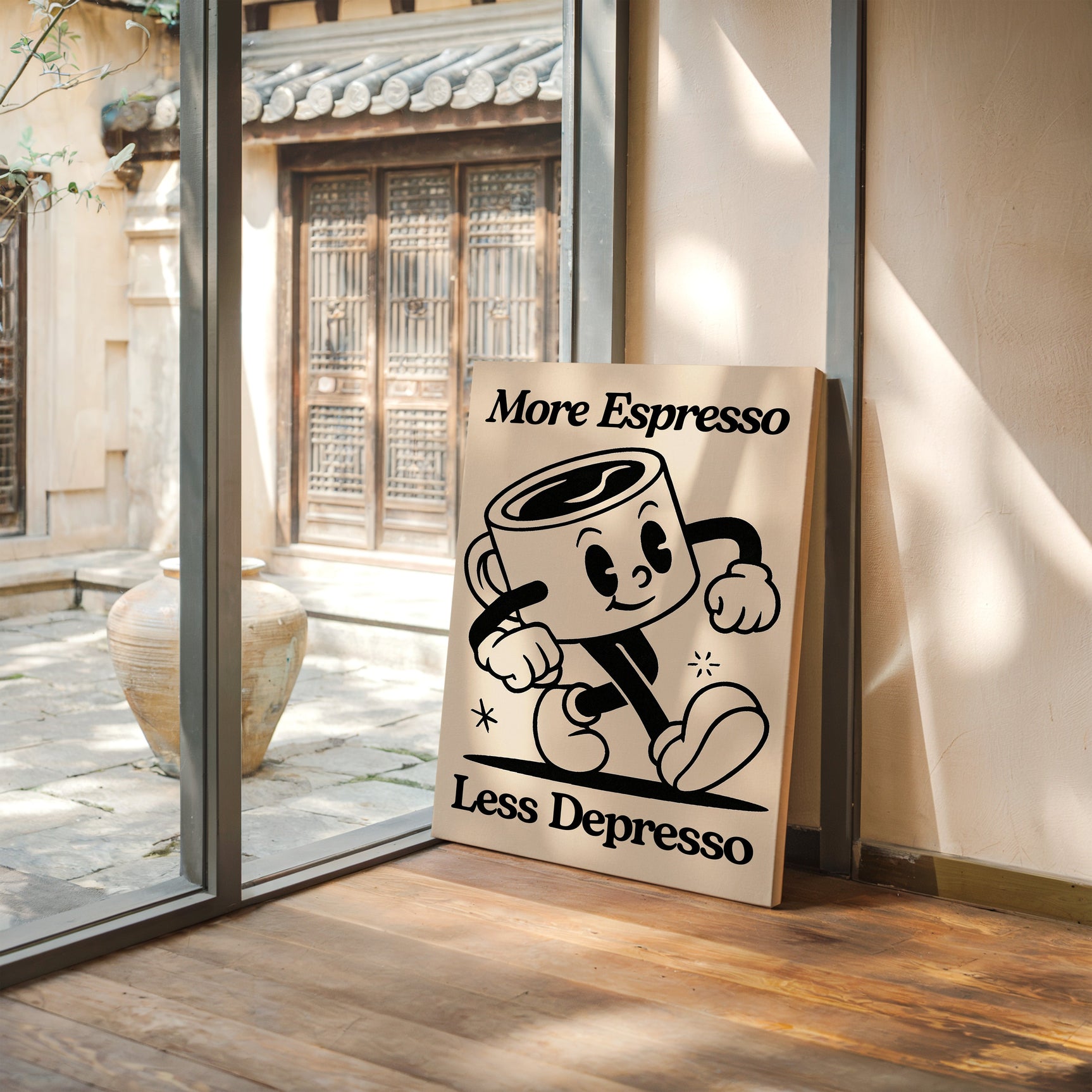 Caffeinated Cheer - Retro Coffee Art Print