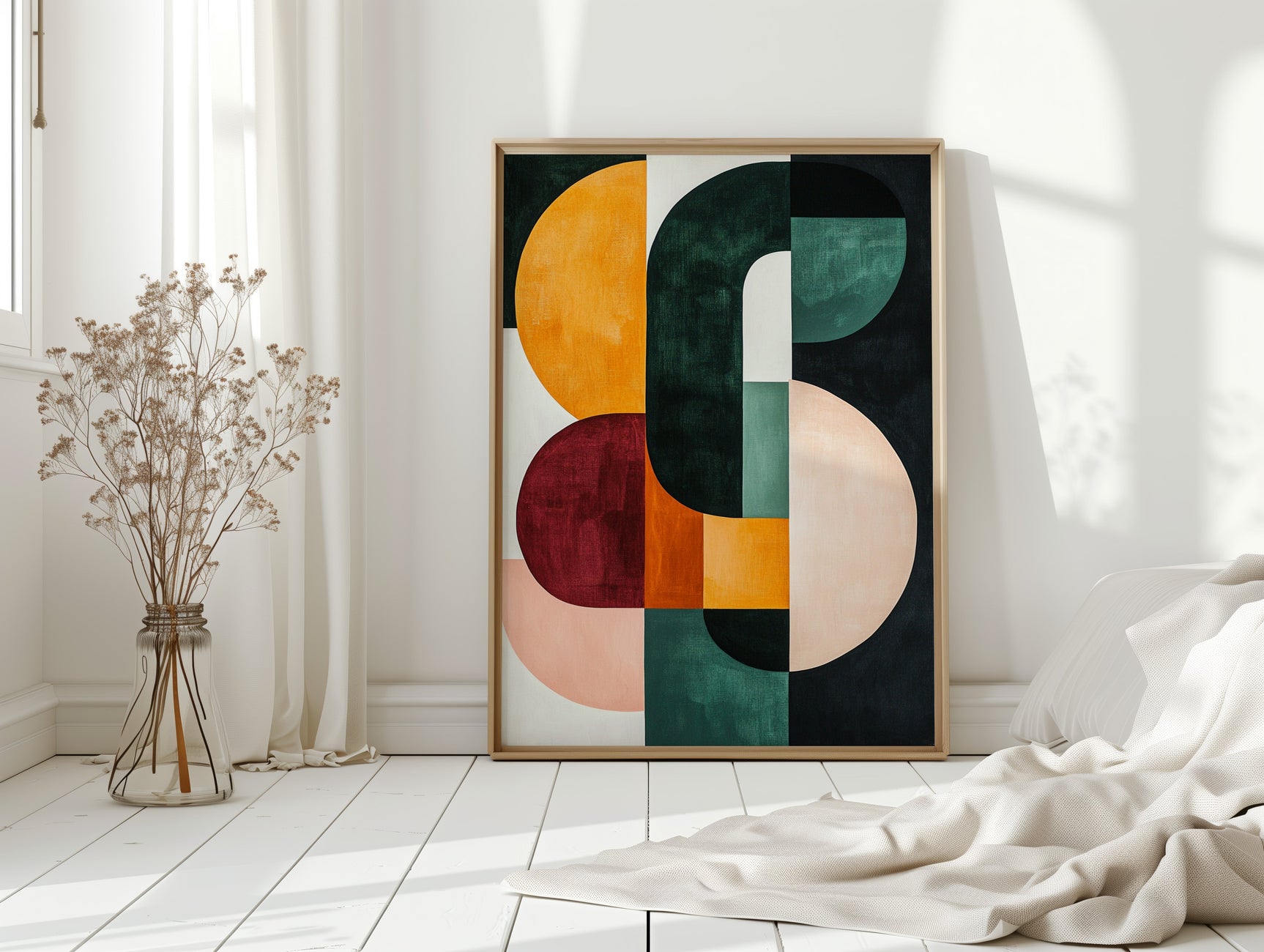 “Modern Balance” – Bold Mid-Century Abstract Geometric Print