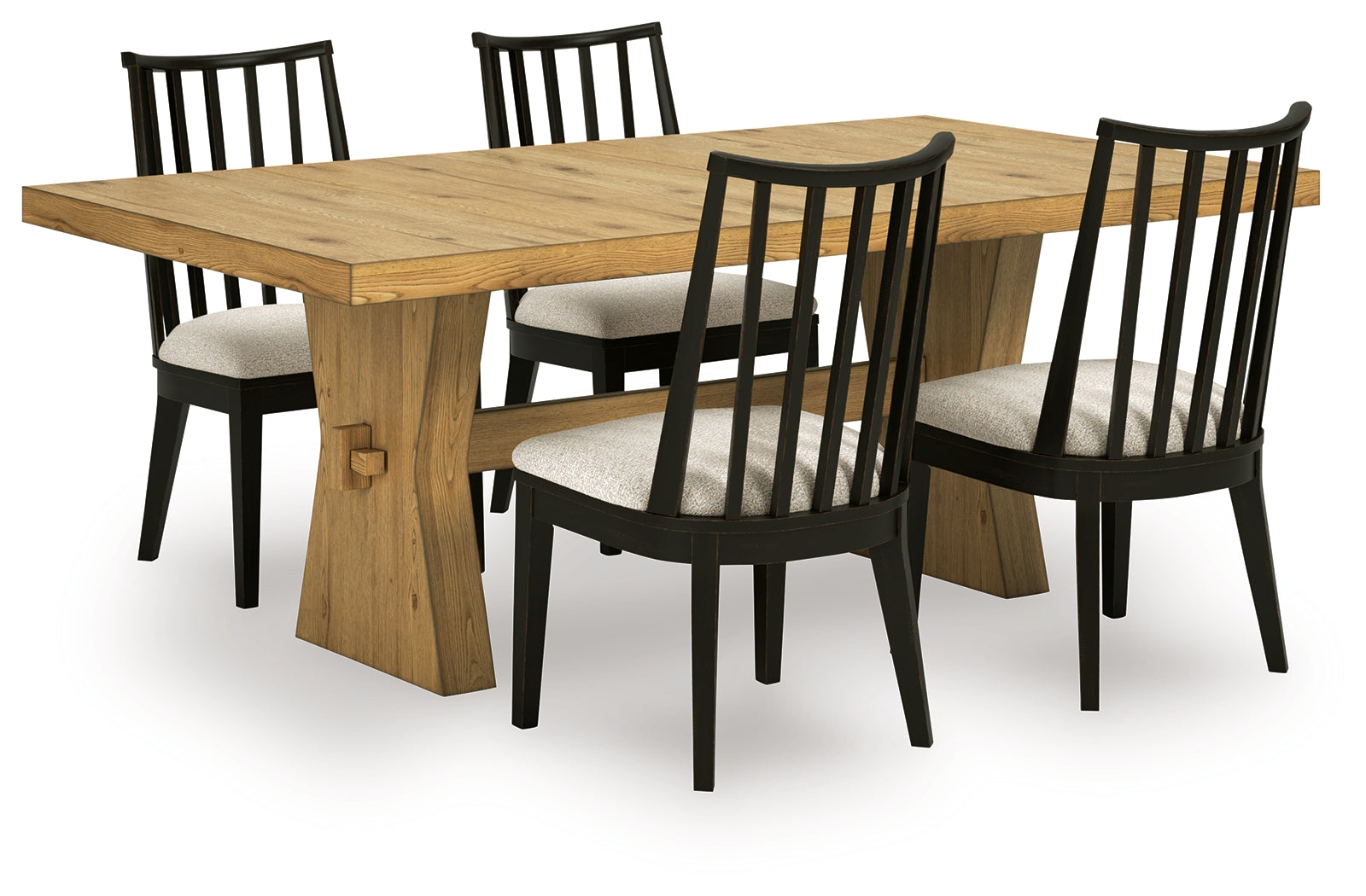 Galliden Black Dining Table and 4 Chairs (Online Special Price) - Ornate Home