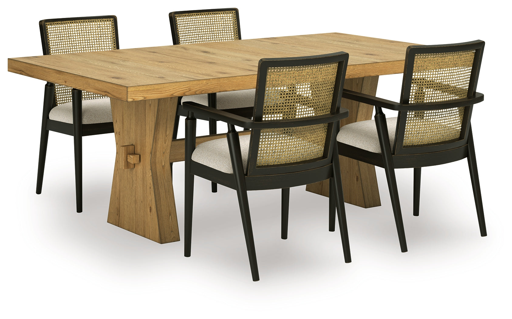 Galliden Black Dining Table with 4 Chairs - Ornate Home