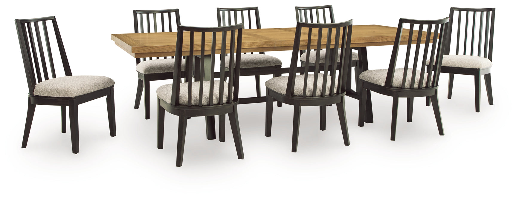Galliden Black Extension Dining Table and 8 Chairs - Ornate Home