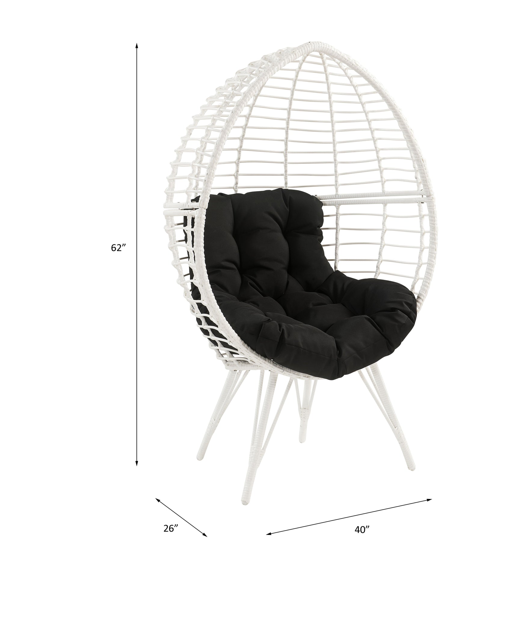 Galzed Black & White Patio Lounge Chair - Ornate Home