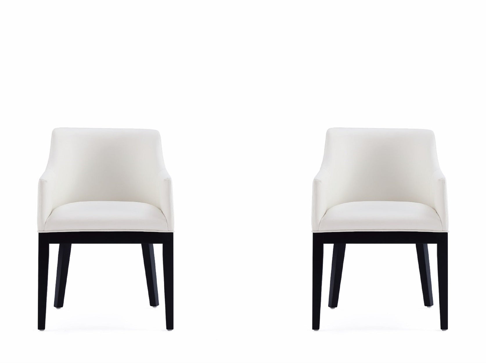 Gansevoort Faux Leather Dining Armchair in Cream (set of 2) - Ornate Home