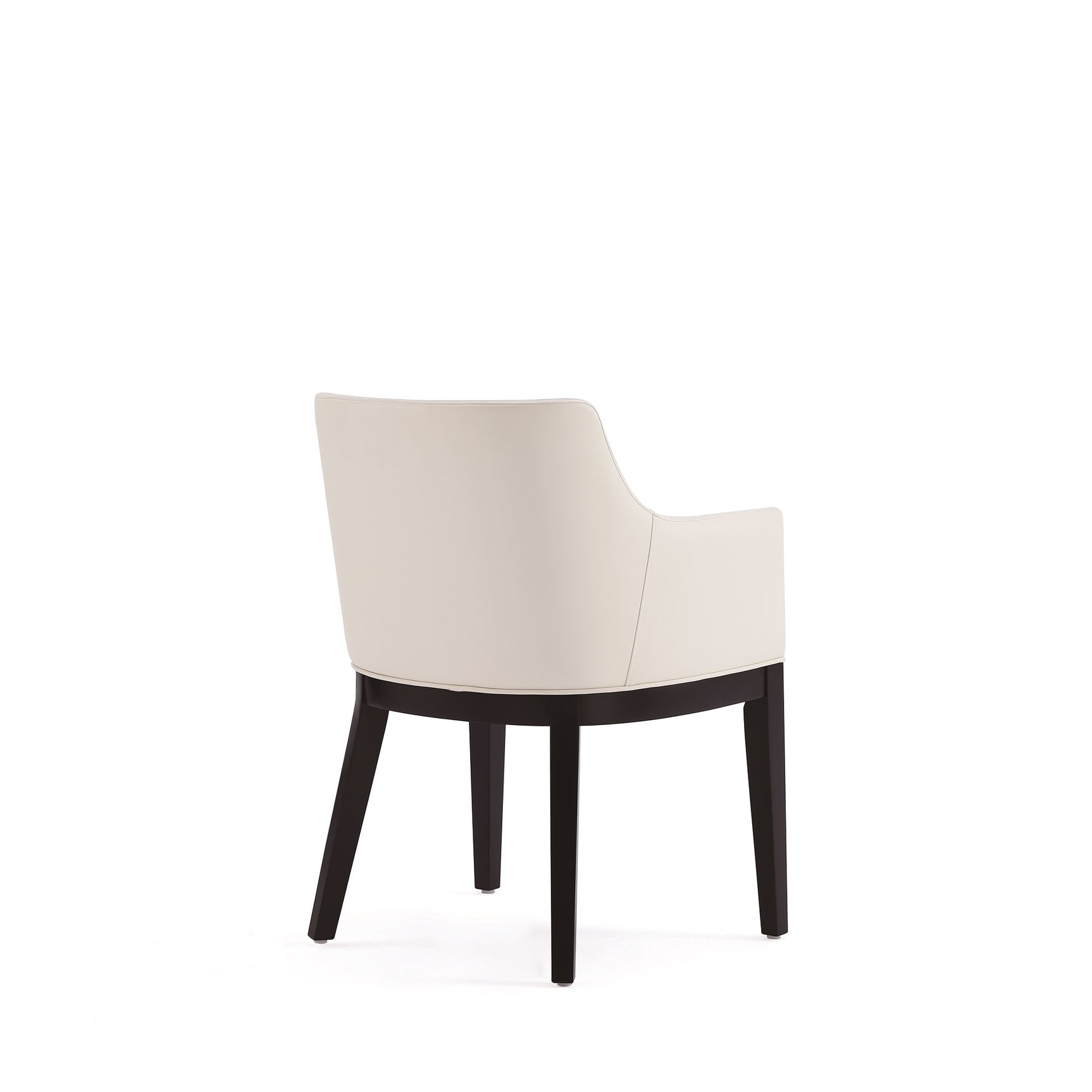 Gansevoort Faux Leather Dining Armchair in Cream (set of 2) - Ornate Home