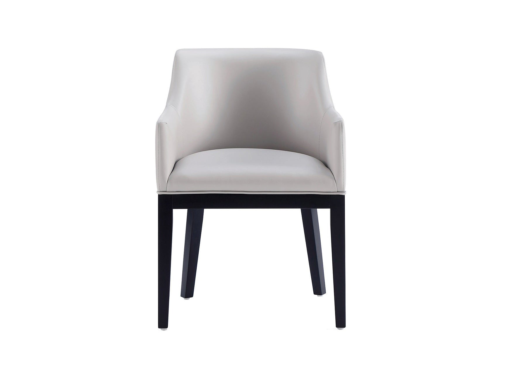 Gansevoort Faux Leather Dining Armchair in Light Grey - Ornate Home