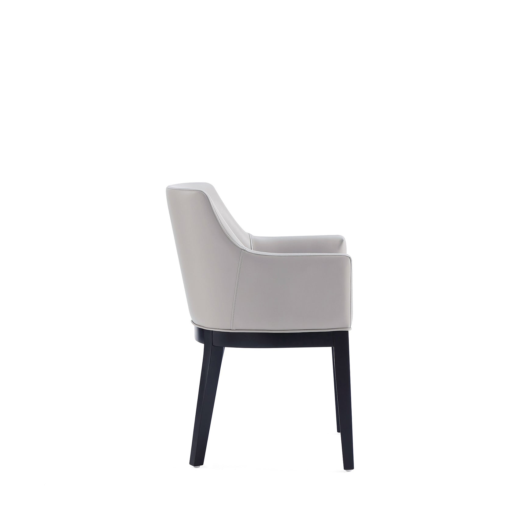 Gansevoort Faux Leather Dining Armchair in Light Grey (set of 2) - Ornate Home
