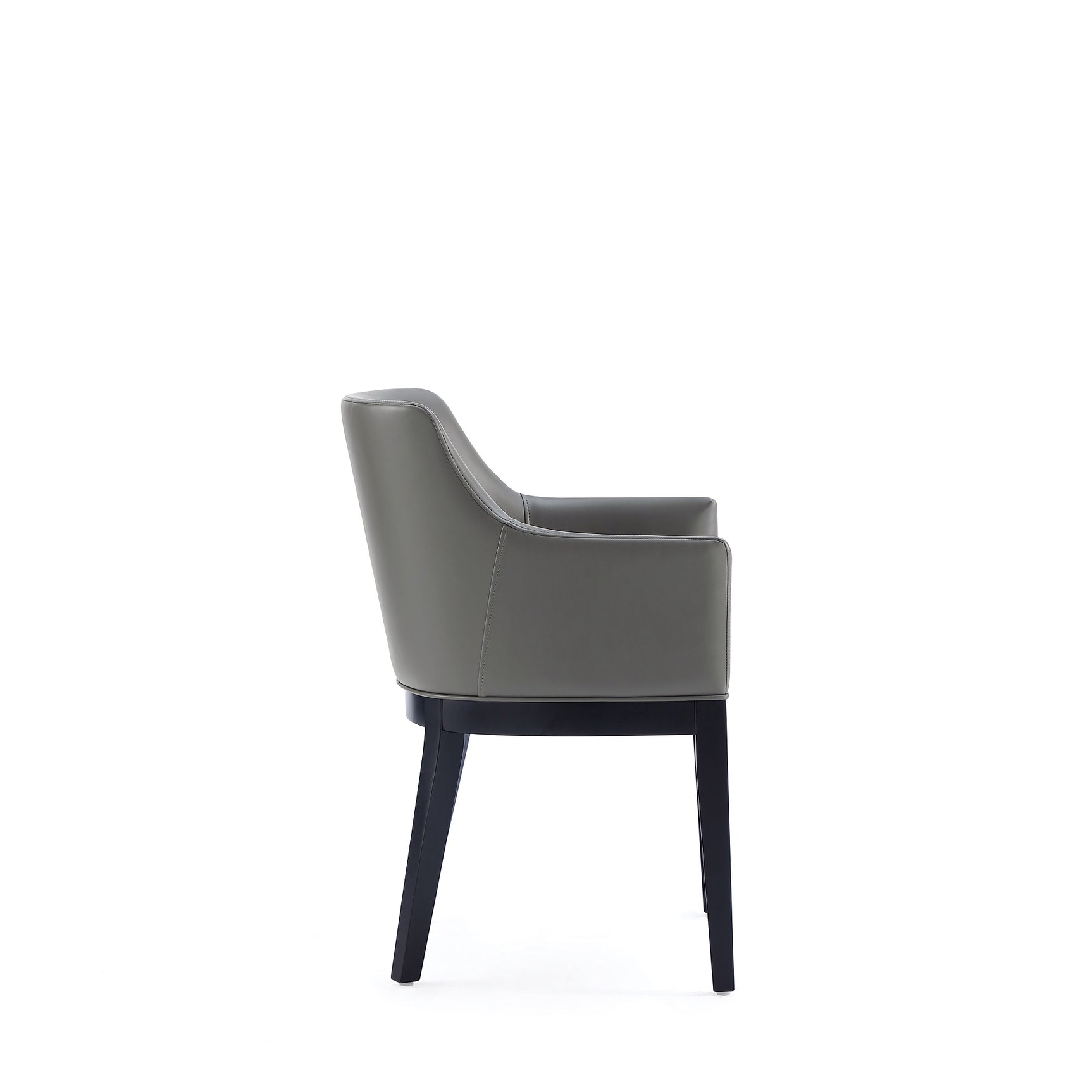 Gansevoort Faux Leather Dining Armchair in Pebble Grey (set of 2) - Ornate Home