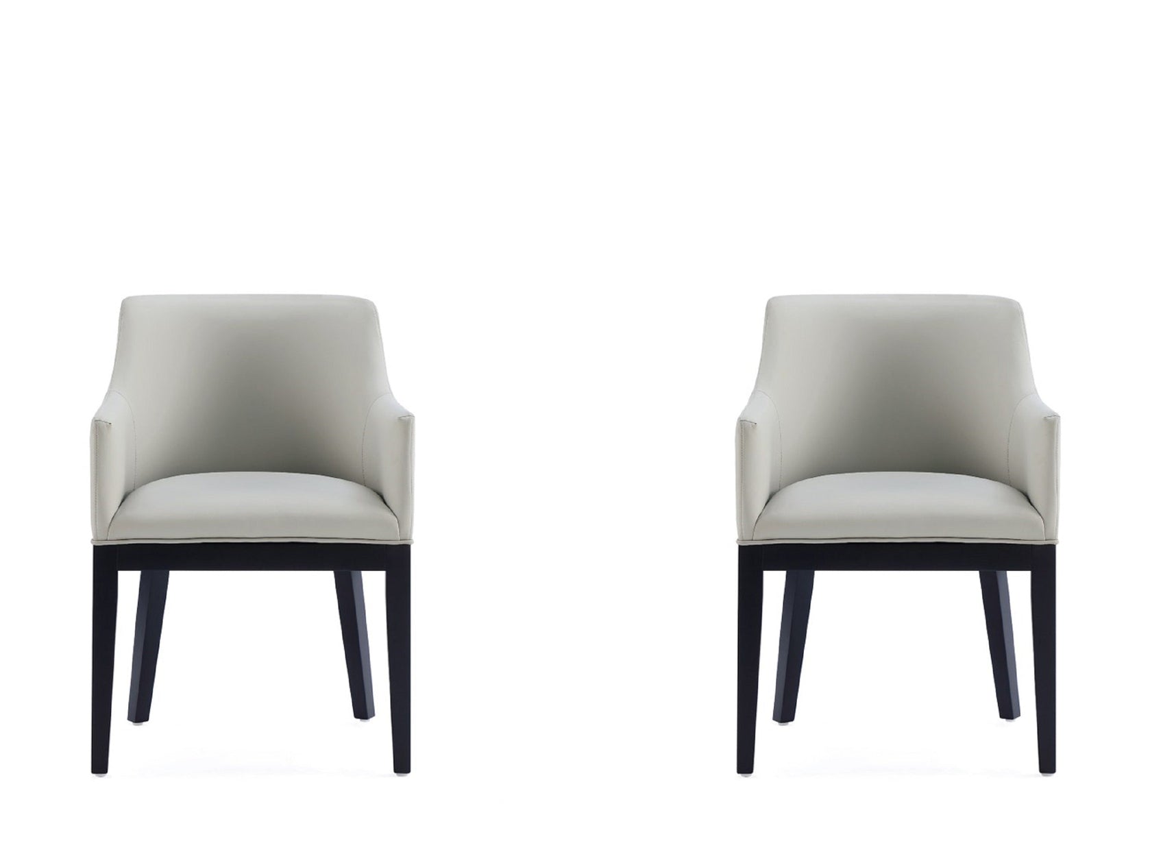 Gansevoort Faux Leather Dining Armchair in Stone Grey (set of 2) - Ornate Home