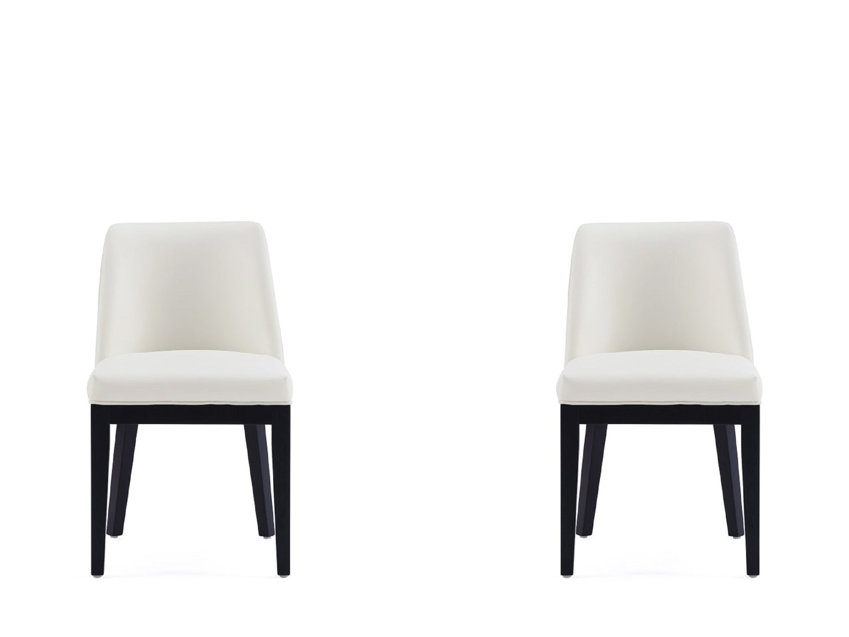 Gansevoort Faux Leather Dining Chair in Cream (set of 2) - Ornate Home