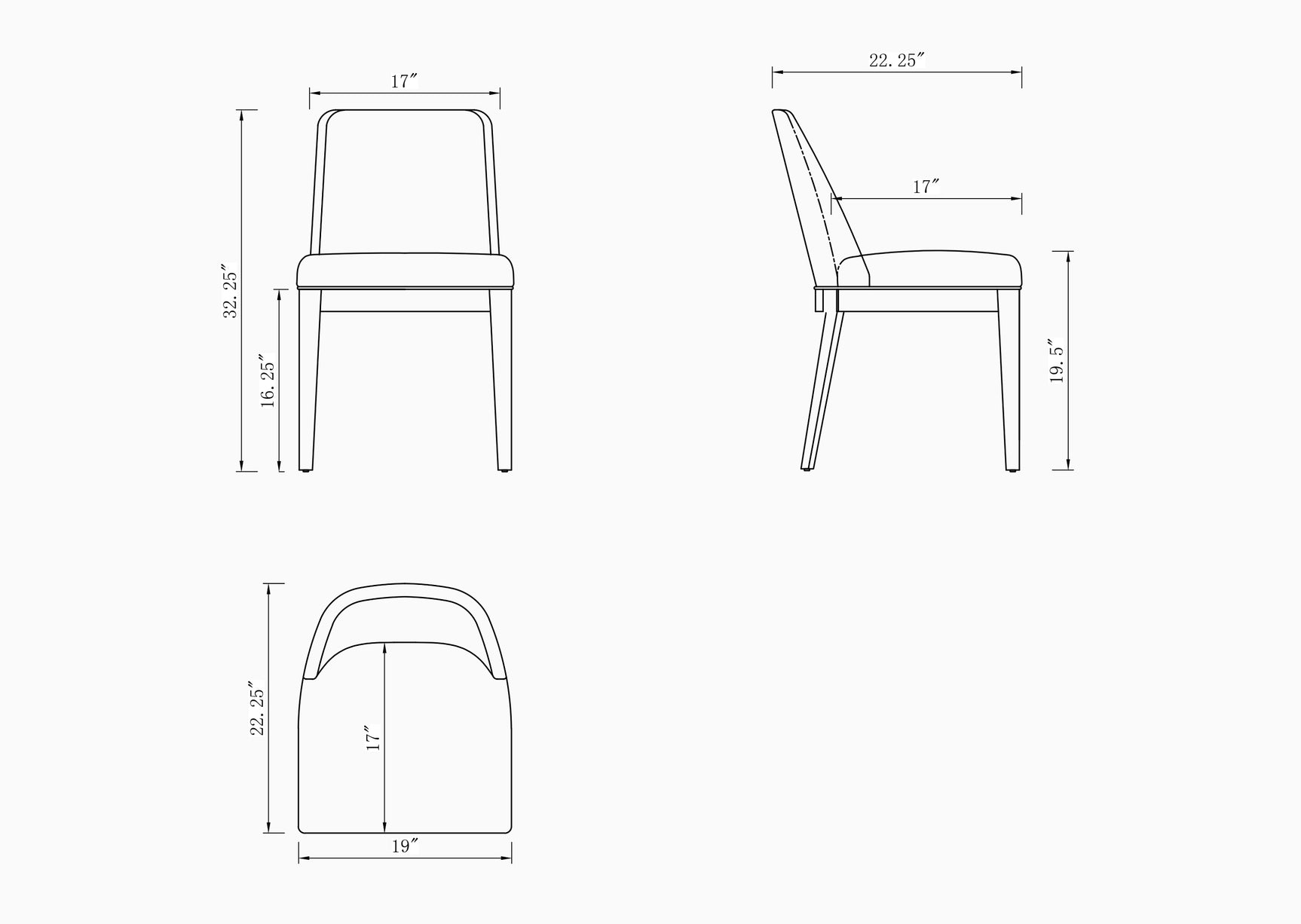 Gansevoort Faux Leather Dining Chair in Cream (set of 4) - Ornate Home