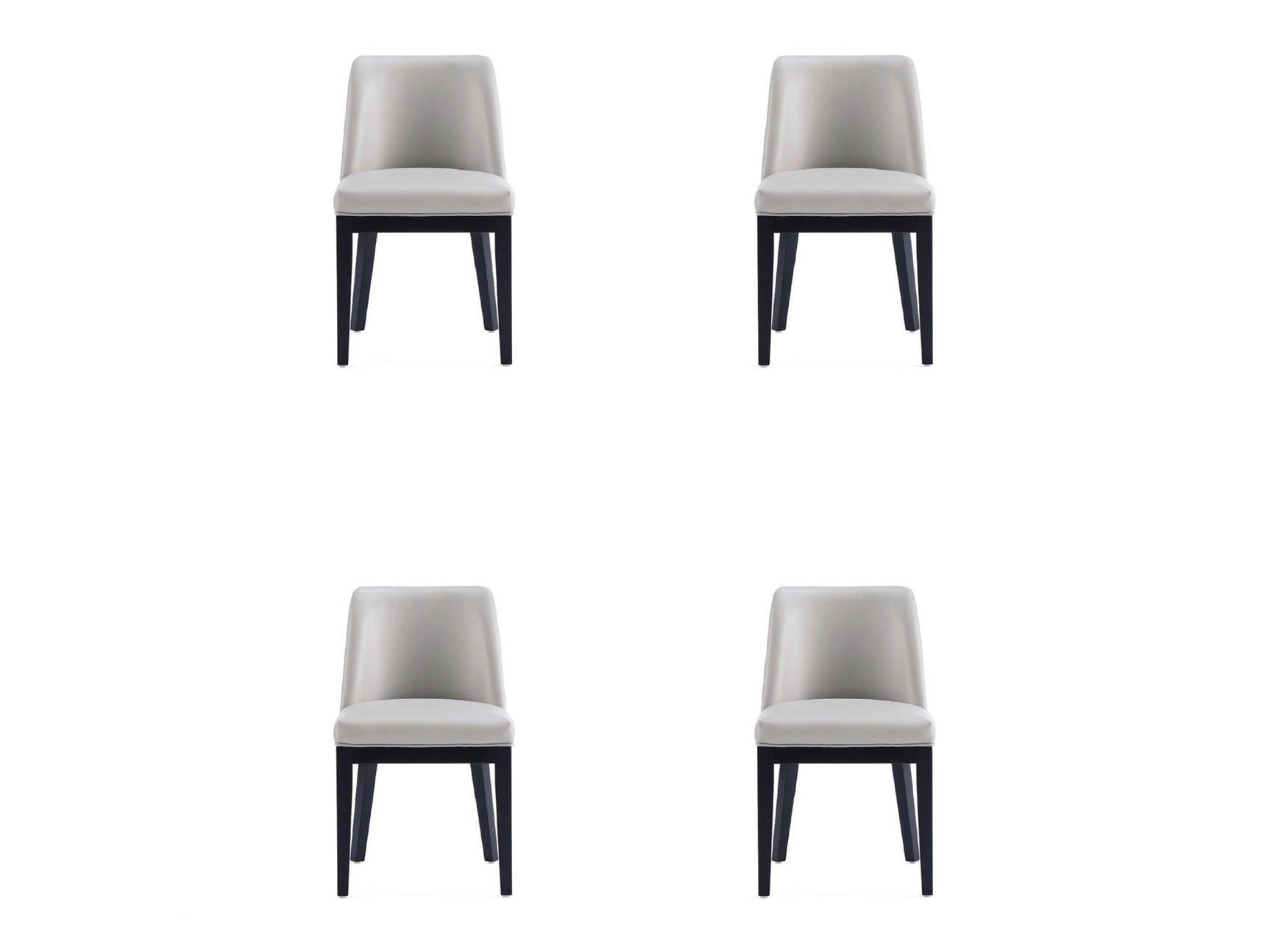 Gansevoort Faux Leather Dining Chair in Light Grey (set of 4) - Ornate Home