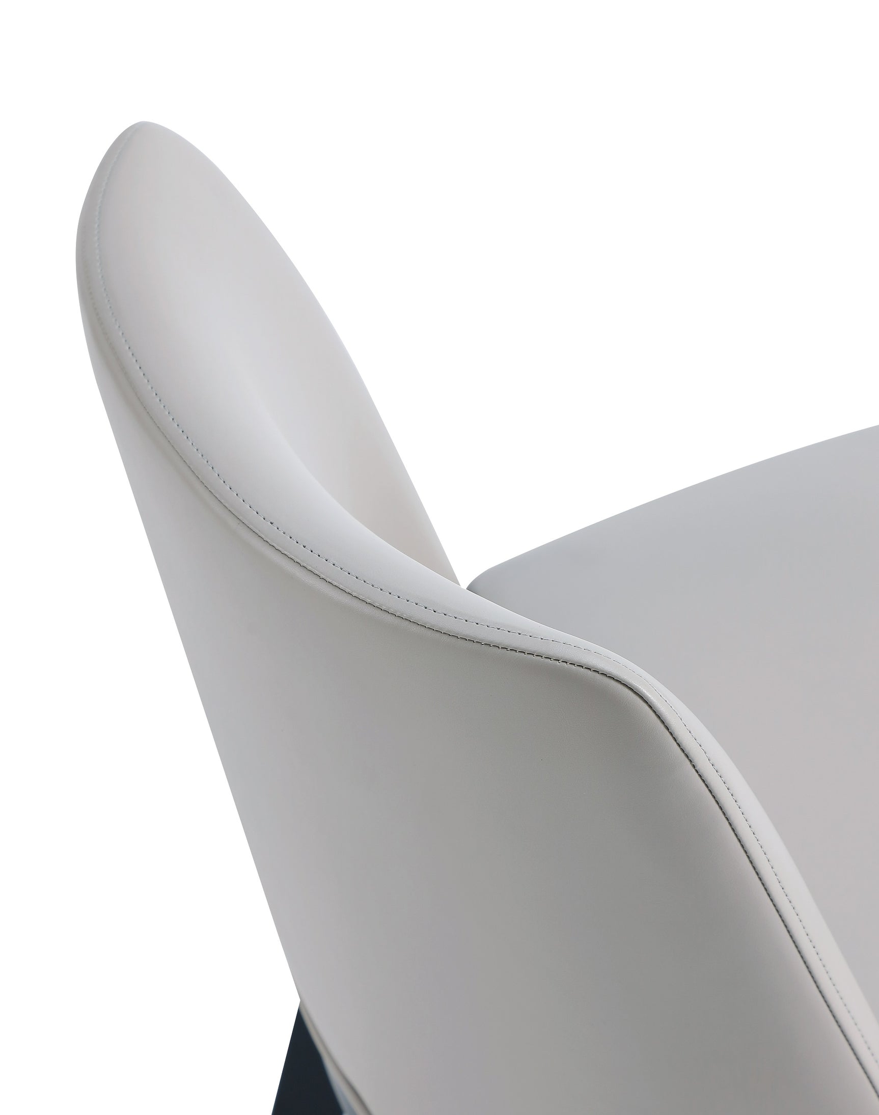 Gansevoort Faux Leather Dining Chair in Light Grey (set of 4) - Ornate Home
