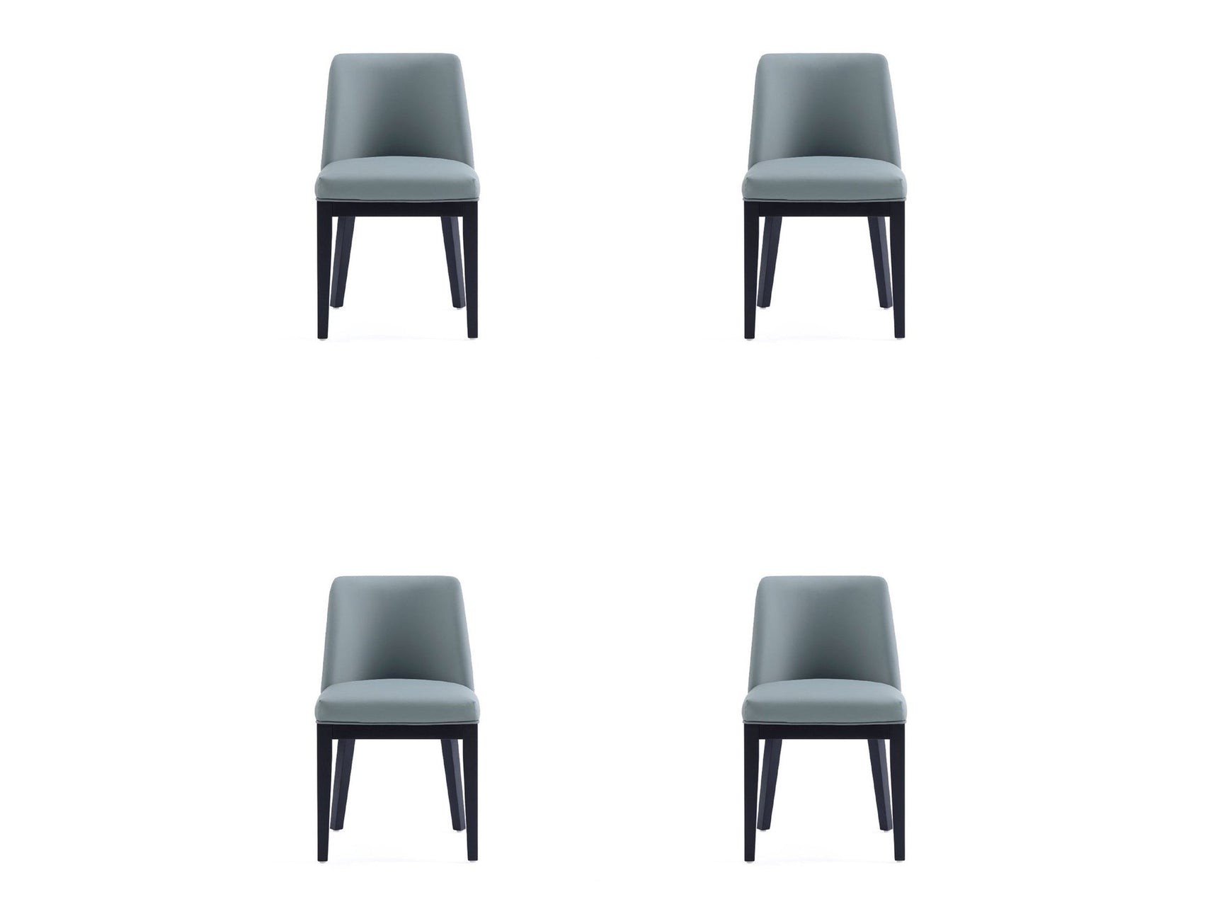 Gansevoort Faux Leather Dining Chair in Pewter (set of 4) - Ornate Home