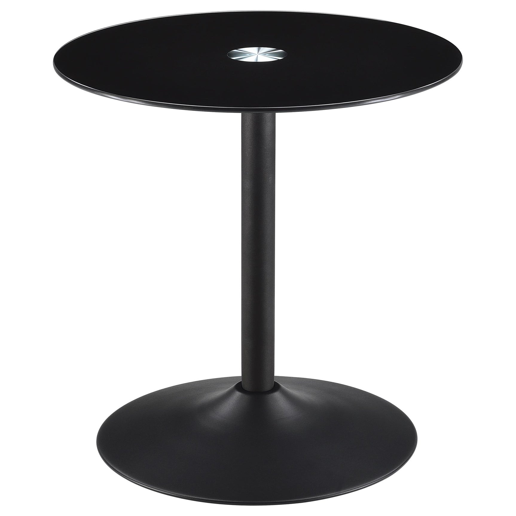 Ganso Black 2-piece Round Glass Top Coffee and End Table Set - Ornate Home