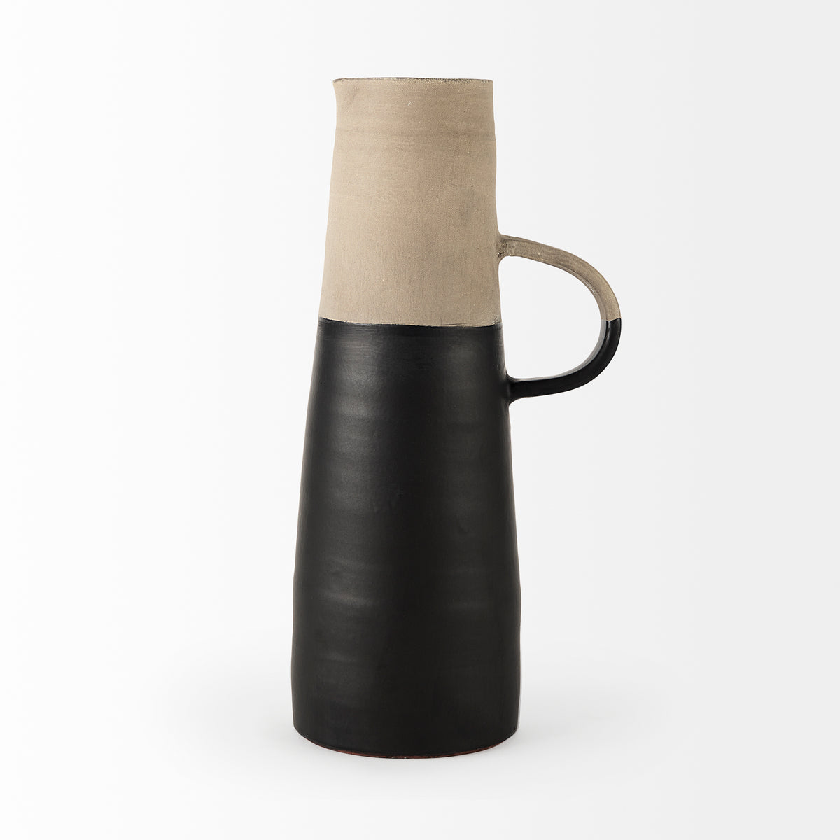 Garand Black/Natural Large Two-Toned Ceramic Jug - Ornate Home