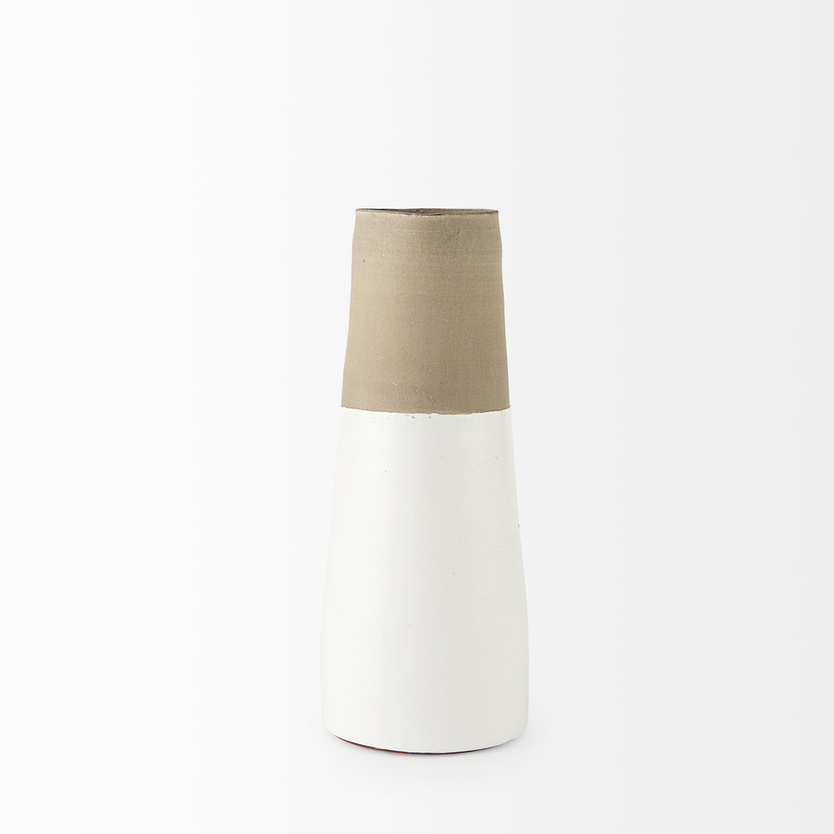 Garand White/Natural Medium Two-Toned Ceramic Jug - Ornate Home