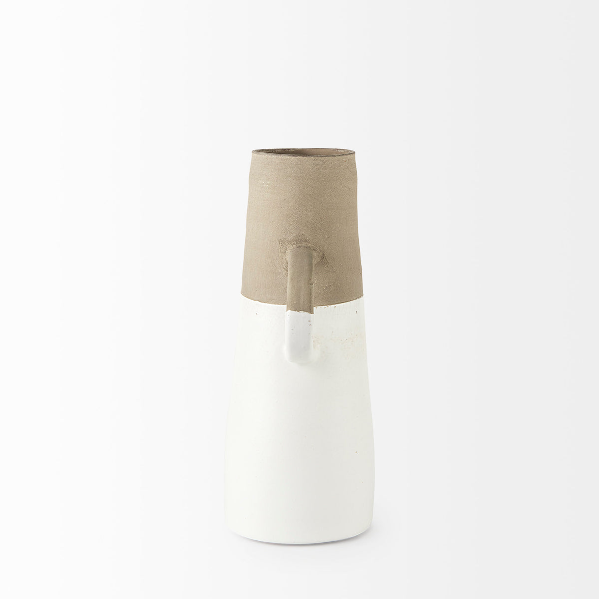 Garand White/Natural Medium Two-Toned Ceramic Jug - Ornate Home