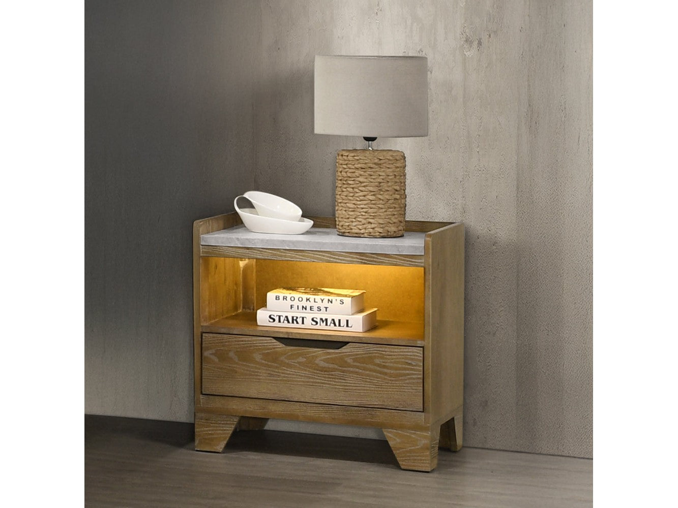 Garcia Light Aspen Brown Nightstand - Ornate Home