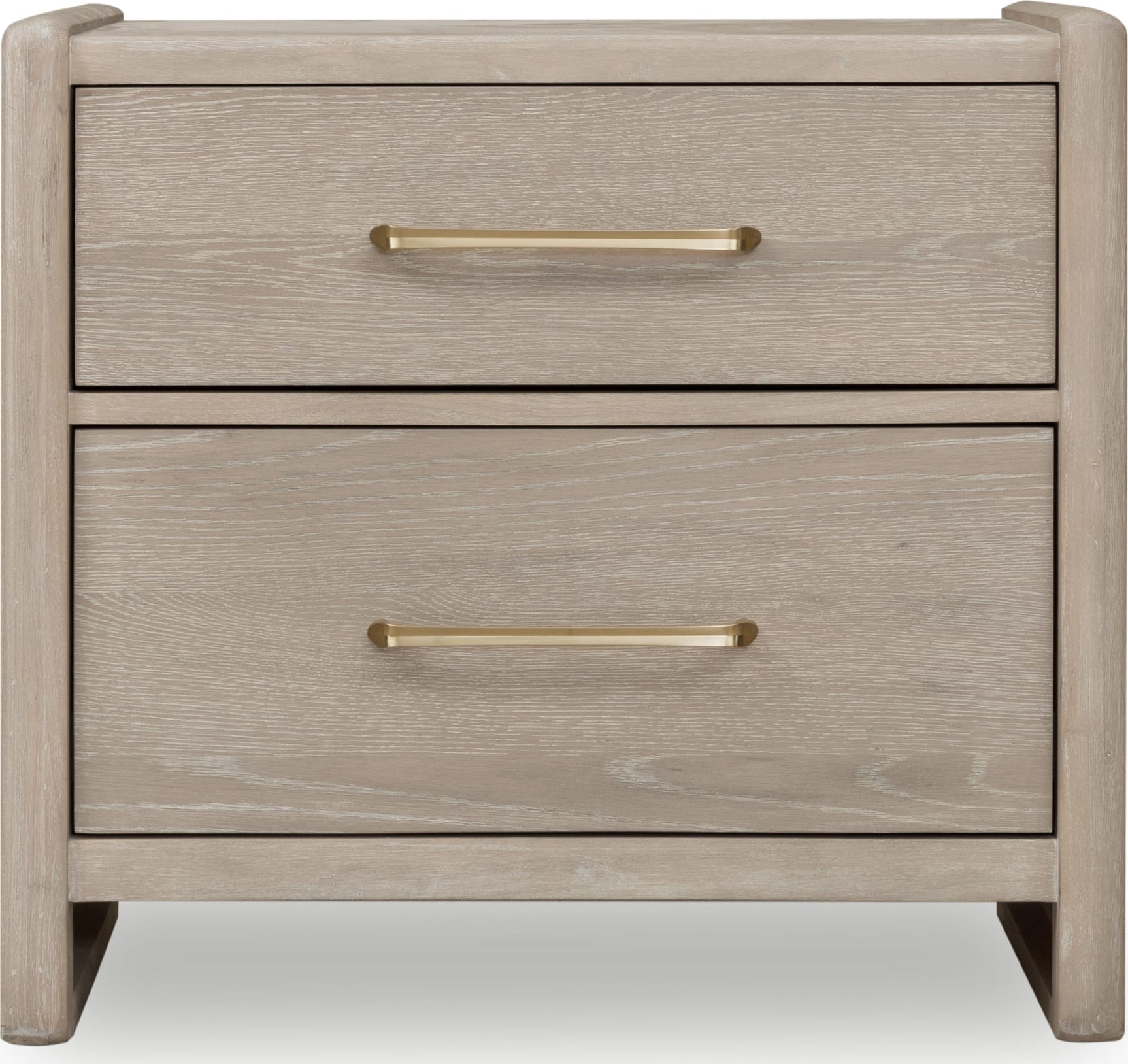 Gardenia Chai Two Drawer Oak Wood Nightstand - Ornate Home