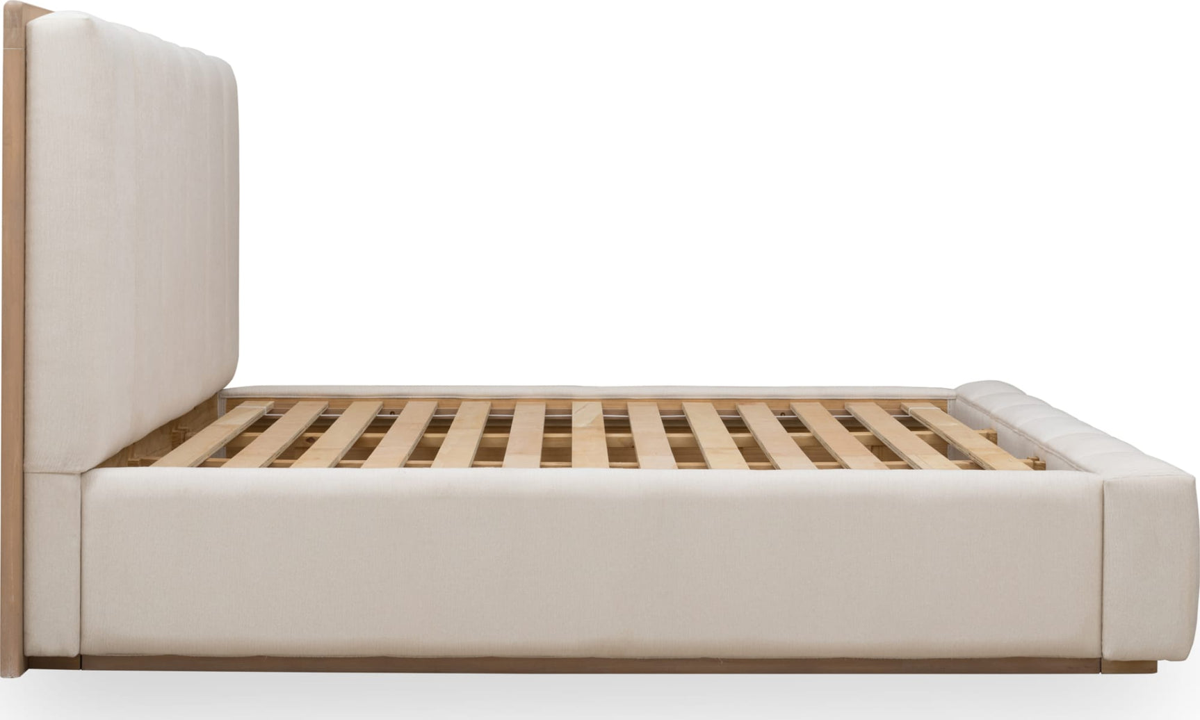 Gardenia Cotton/Chai Wood Frame Upholstered Queen Platform Bed - Ornate Home