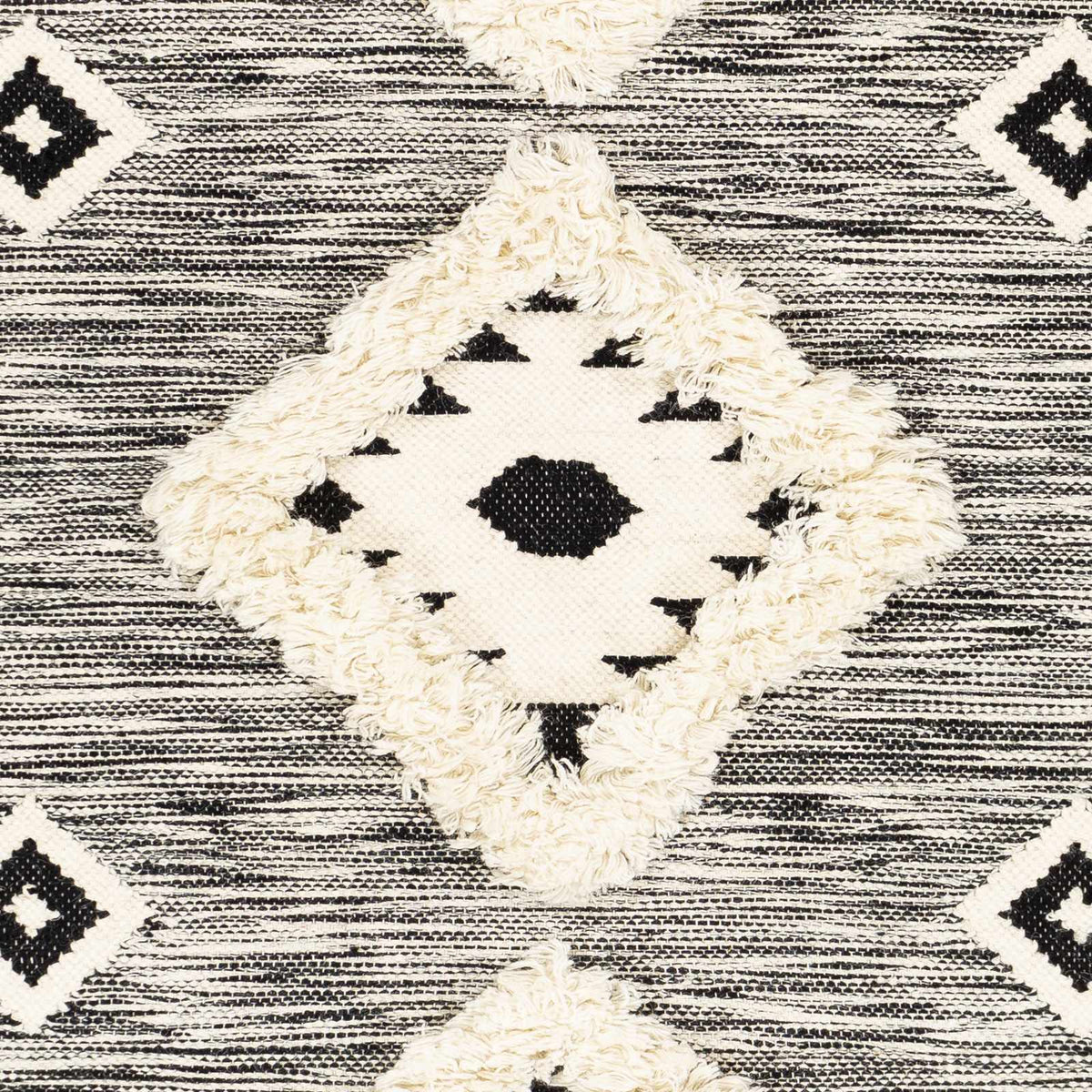 Gardner Cream on Gray Wool Tassel Rug - Clearance - Ornate Home