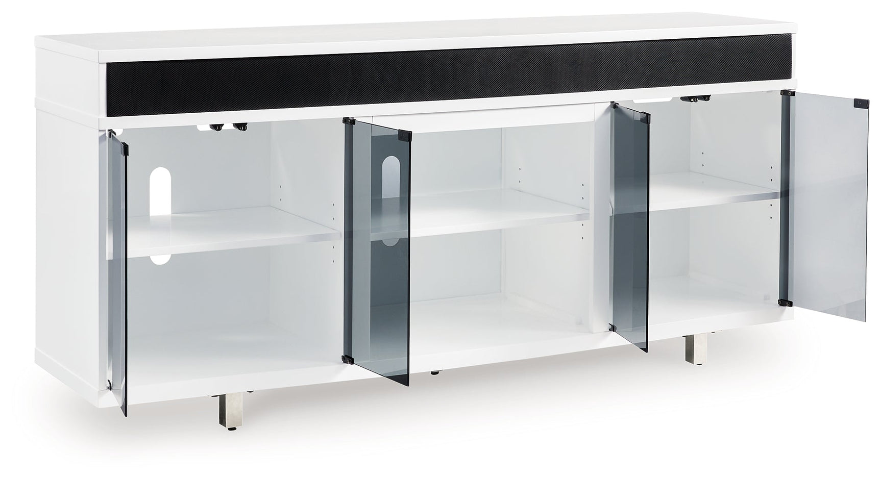 Gardoni White & Black 72" TV Stand (Online Special Price) - Ornate Home