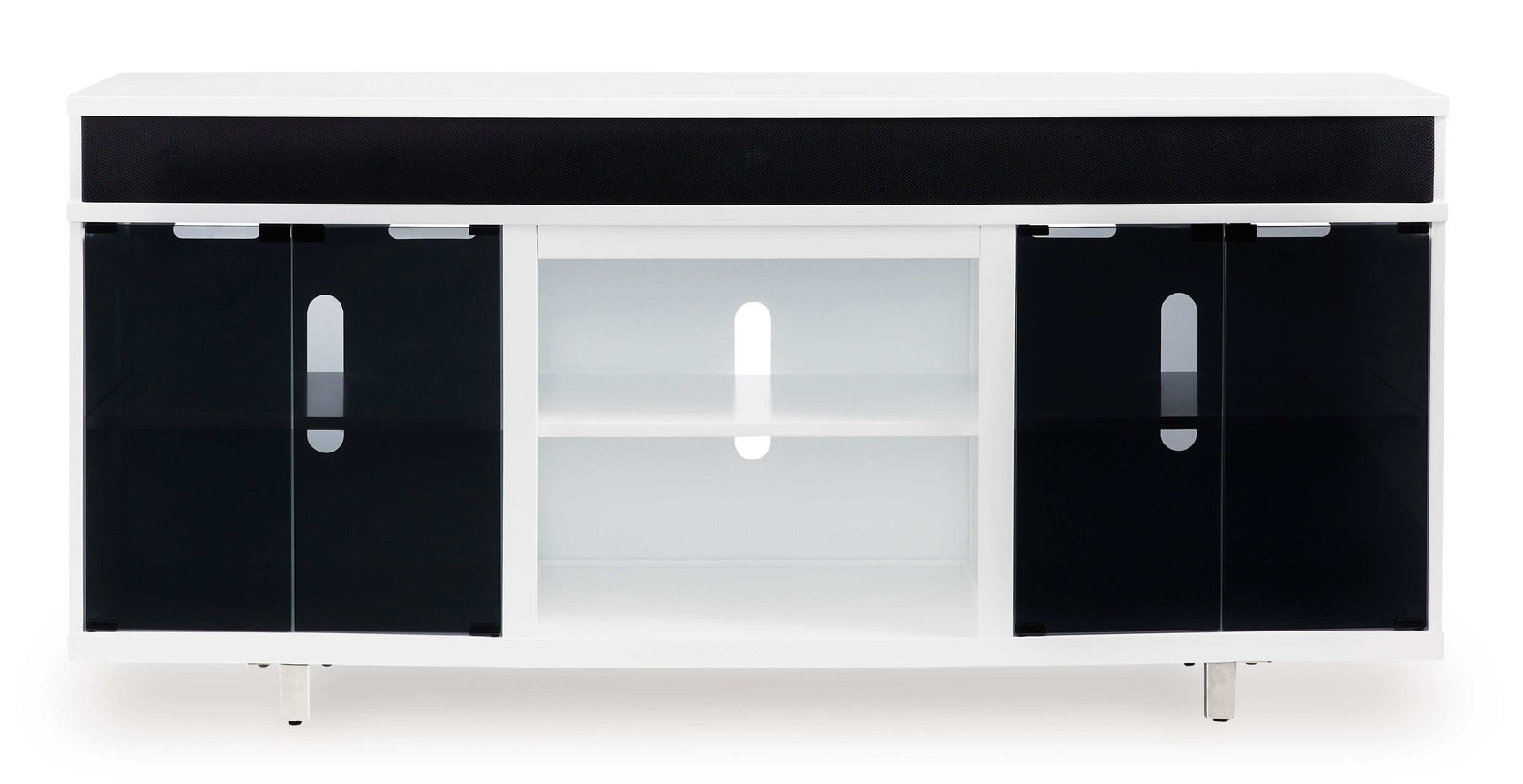 Gardoni White & Black 72" TV Stand w/ Electric Fireplace Insert - Ornate Home