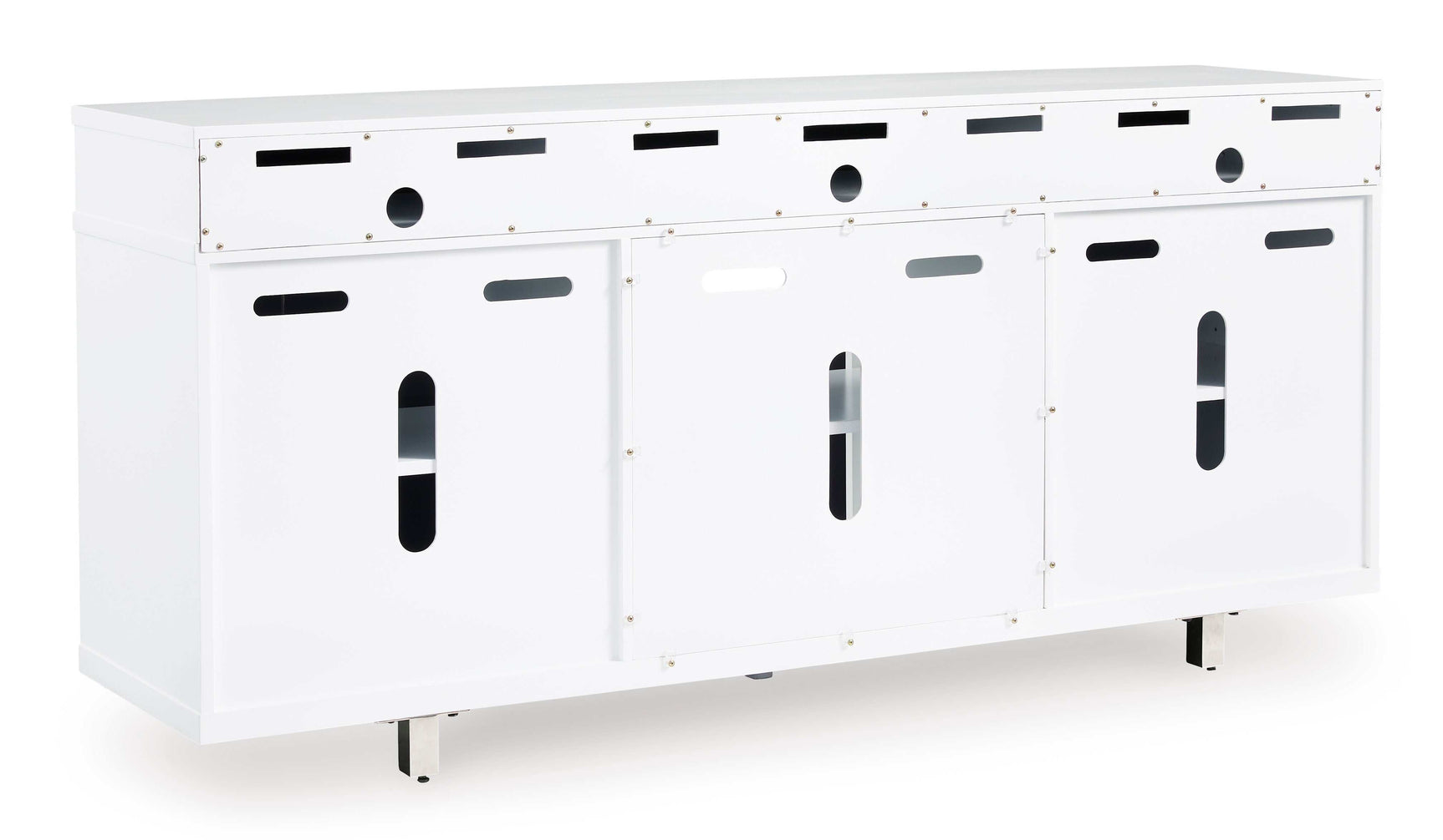 Gardoni White & Black 72" TV Stand w/ Electric Fireplace Insert - Ornate Home