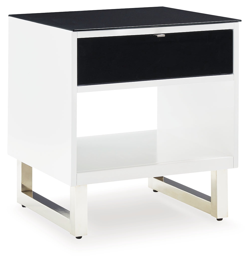 Gardoni White/Black End Table (Online Special Price) - Ornate Home