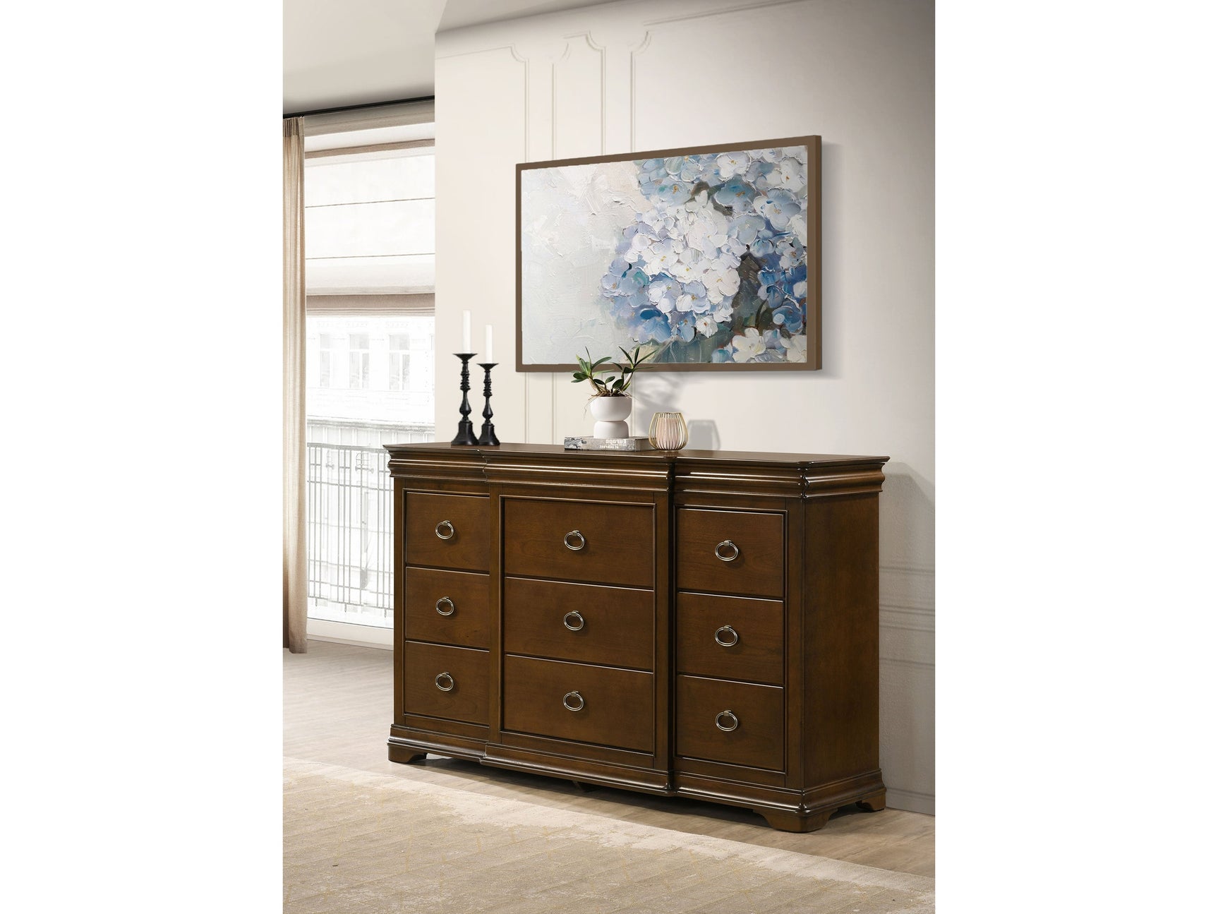 Garland Brown Cherry 11-drawer Bedroom Dresser Cabinet - Ornate Home