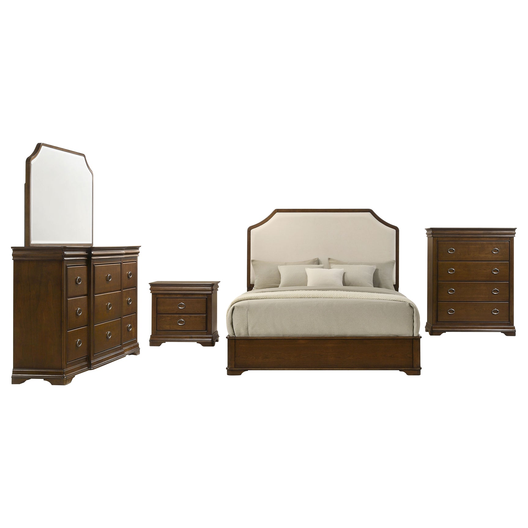 Garland Brown Cherry 5-piece Queen Bedroom Set - Ornate Home