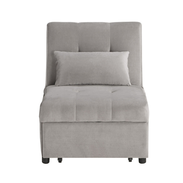 Garrell Brownish Gray Velvet Lift Top Storage Bench with Pull-out Bed - Ornate Home