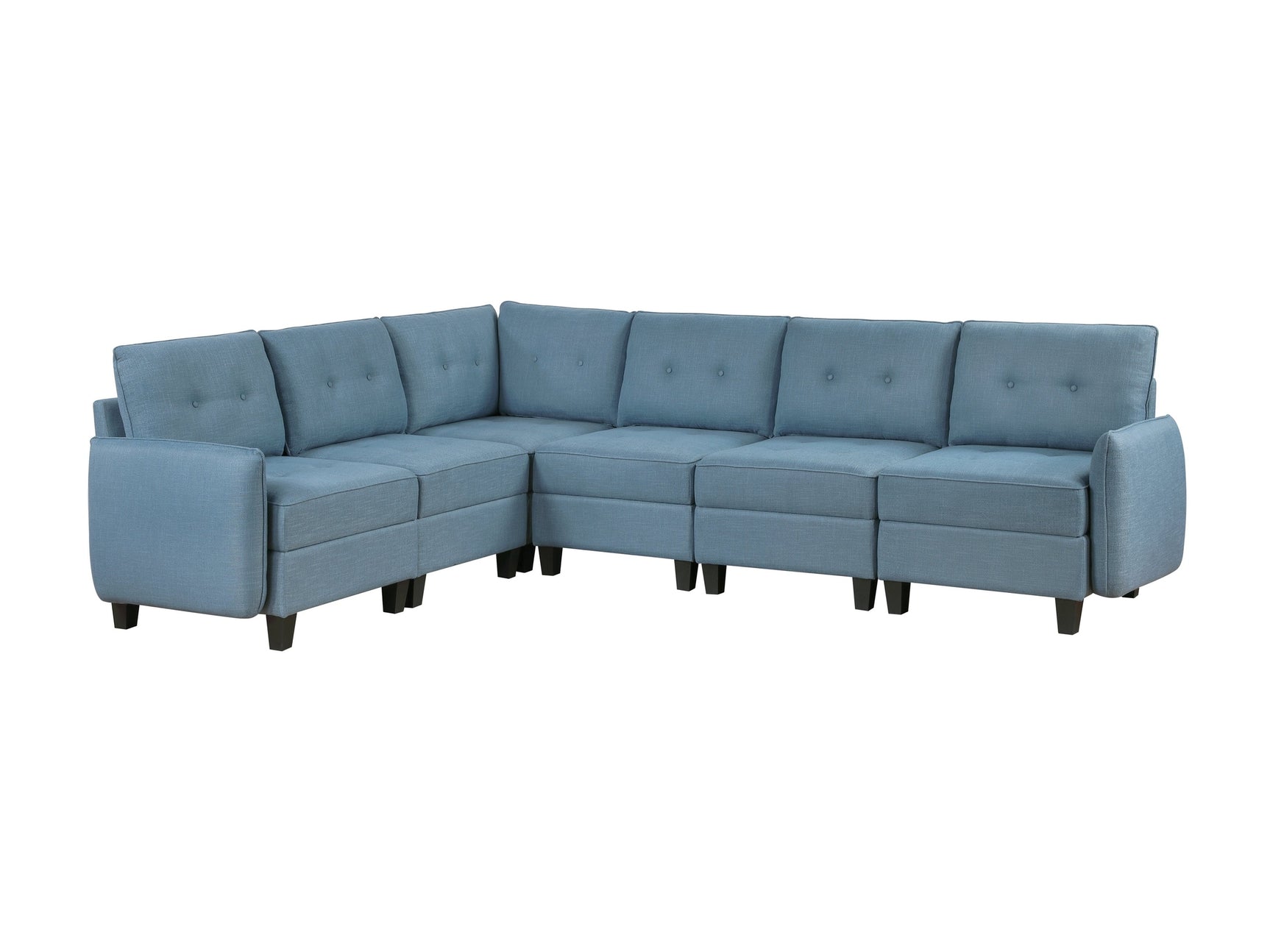 Garren Blue 6-Piece Sectional with Storage - Ornate Home