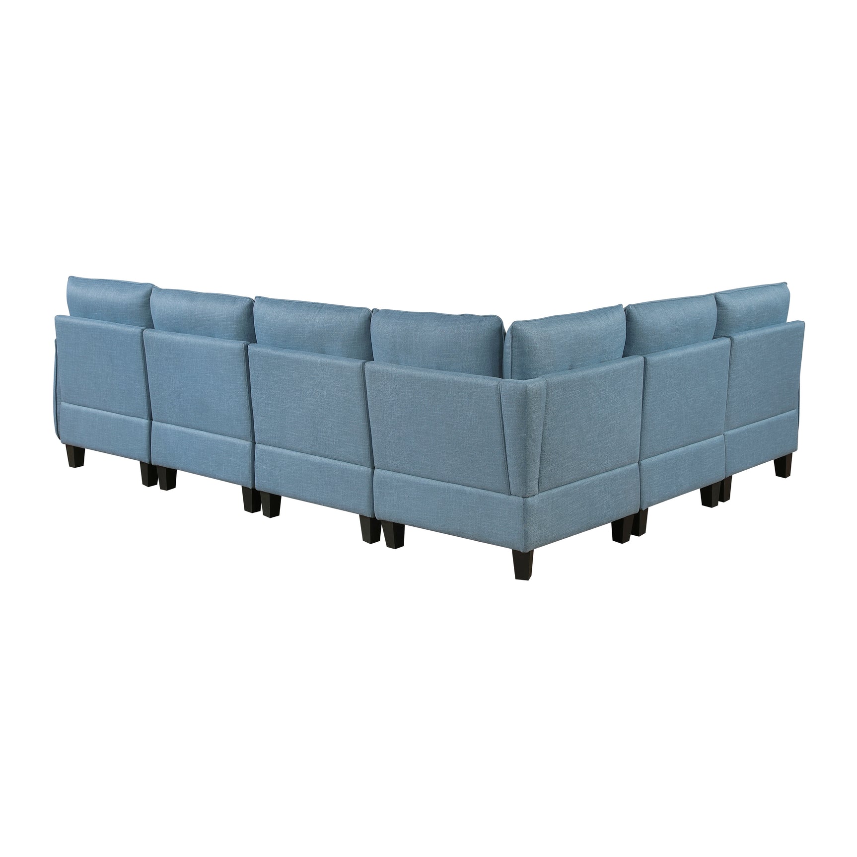 Garren Blue 6-Piece Sectional with Storage - Ornate Home