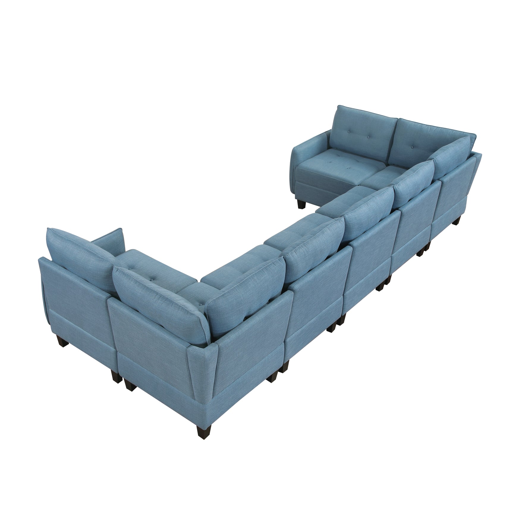Garren Blue 7-Piece Sectional with Storage - Ornate Home