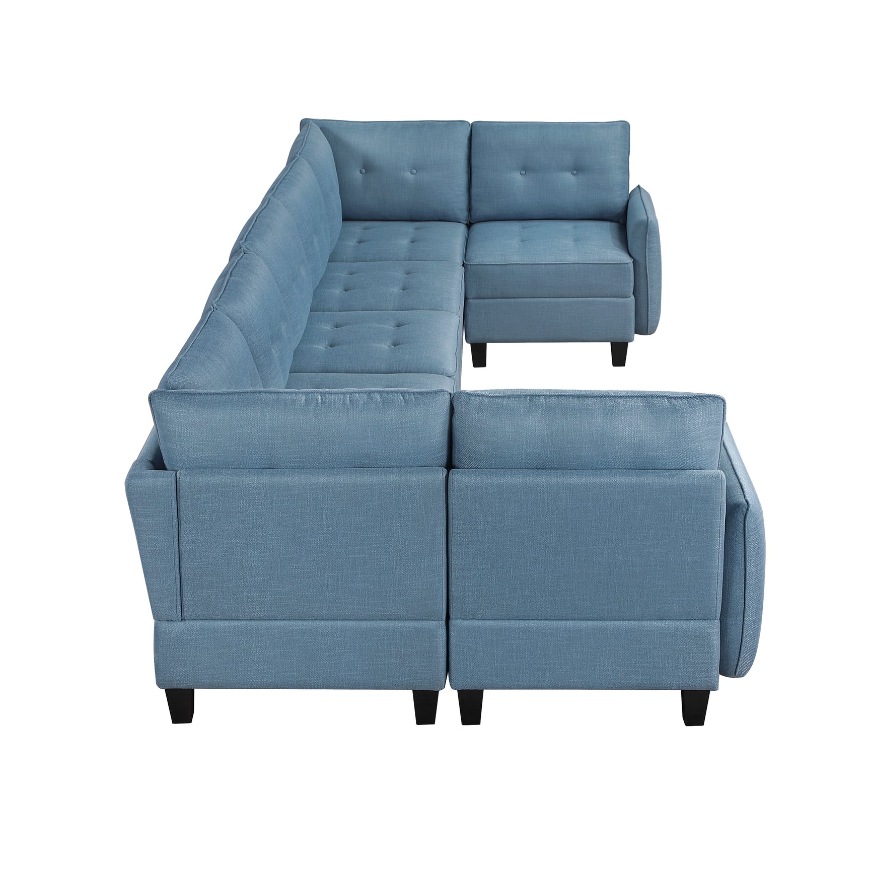 Garren Blue 7-Piece Sectional with Storage - Ornate Home