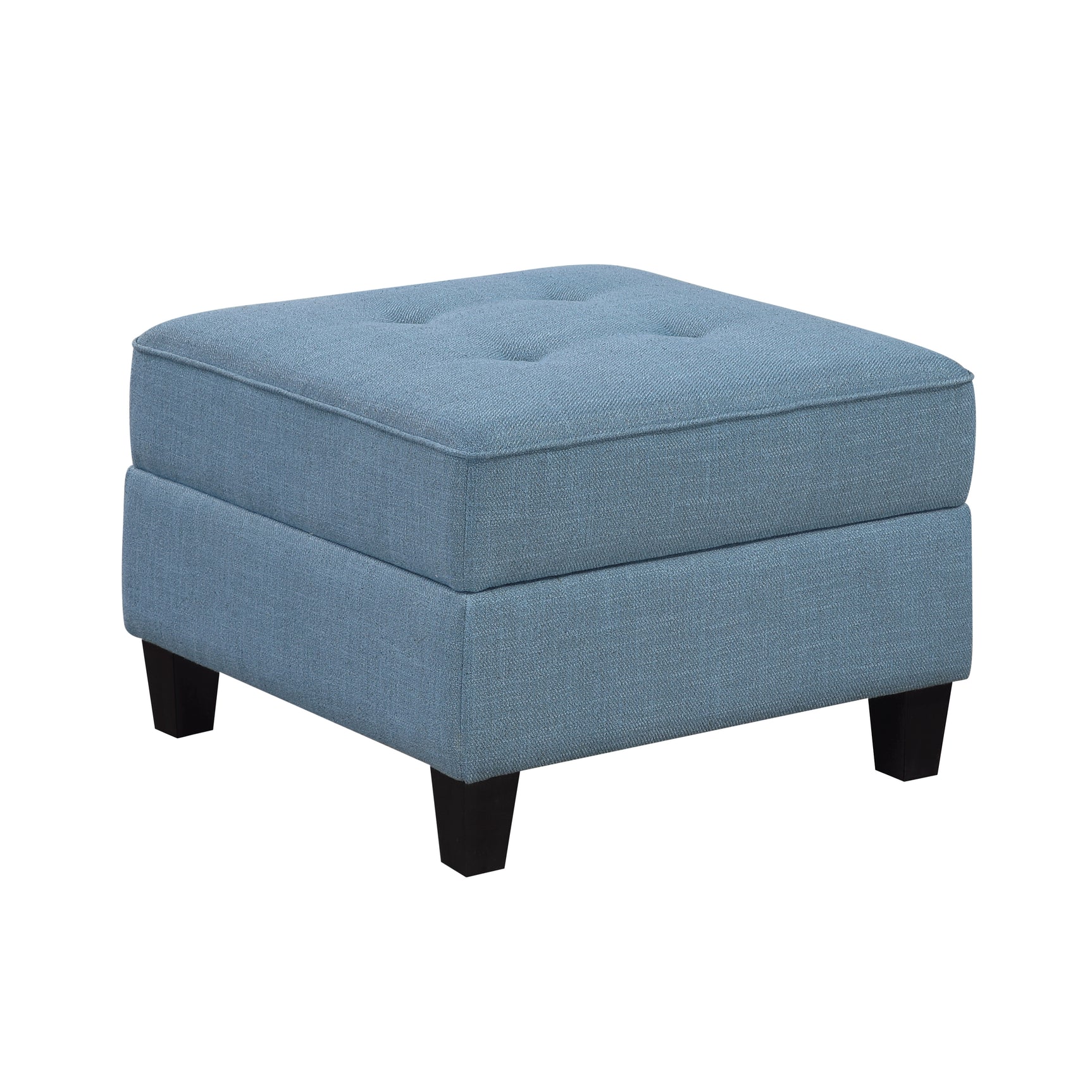 Garren Blue Ottoman with Storage - Ornate Home